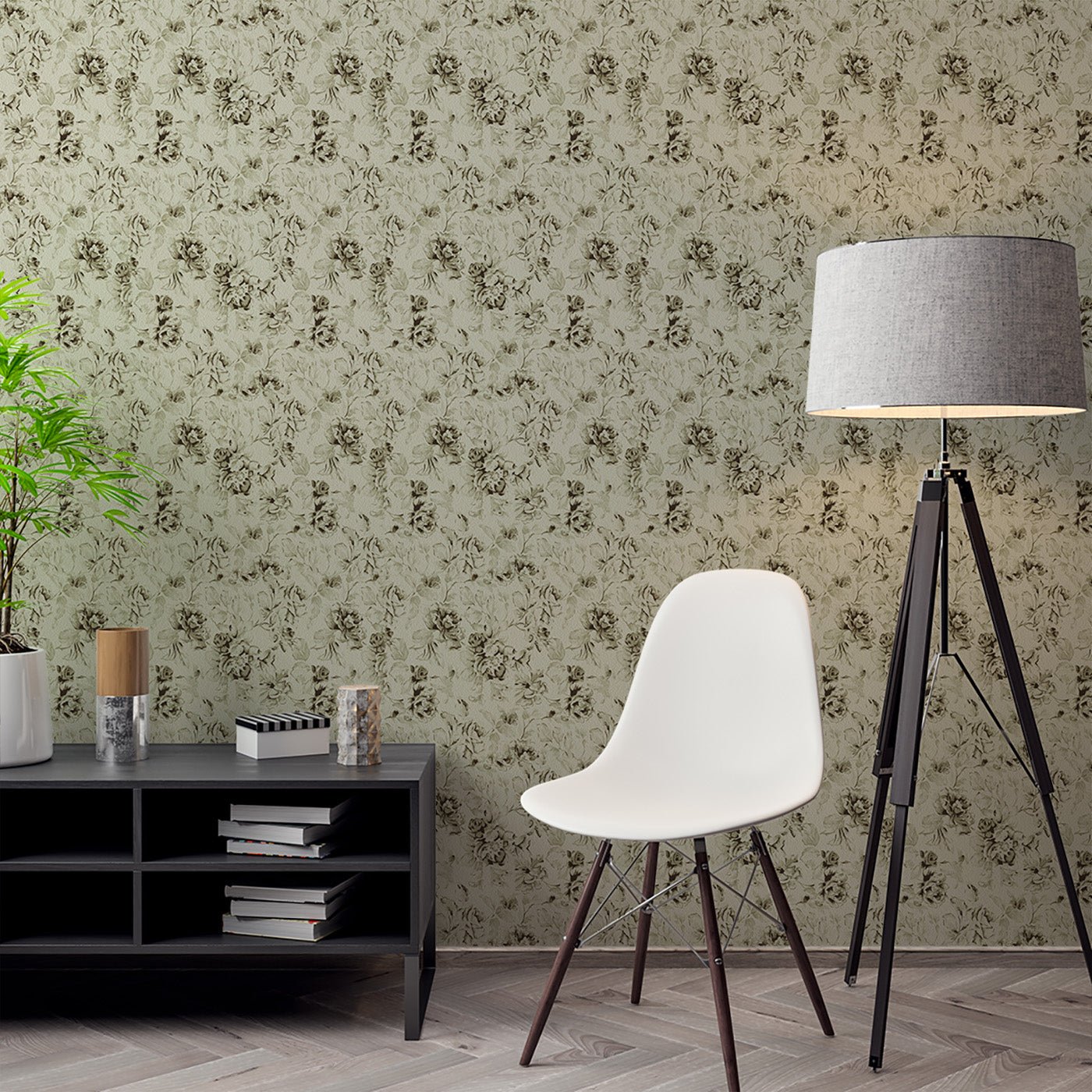 Floral & Leaves Wallpaper WAL1768-F