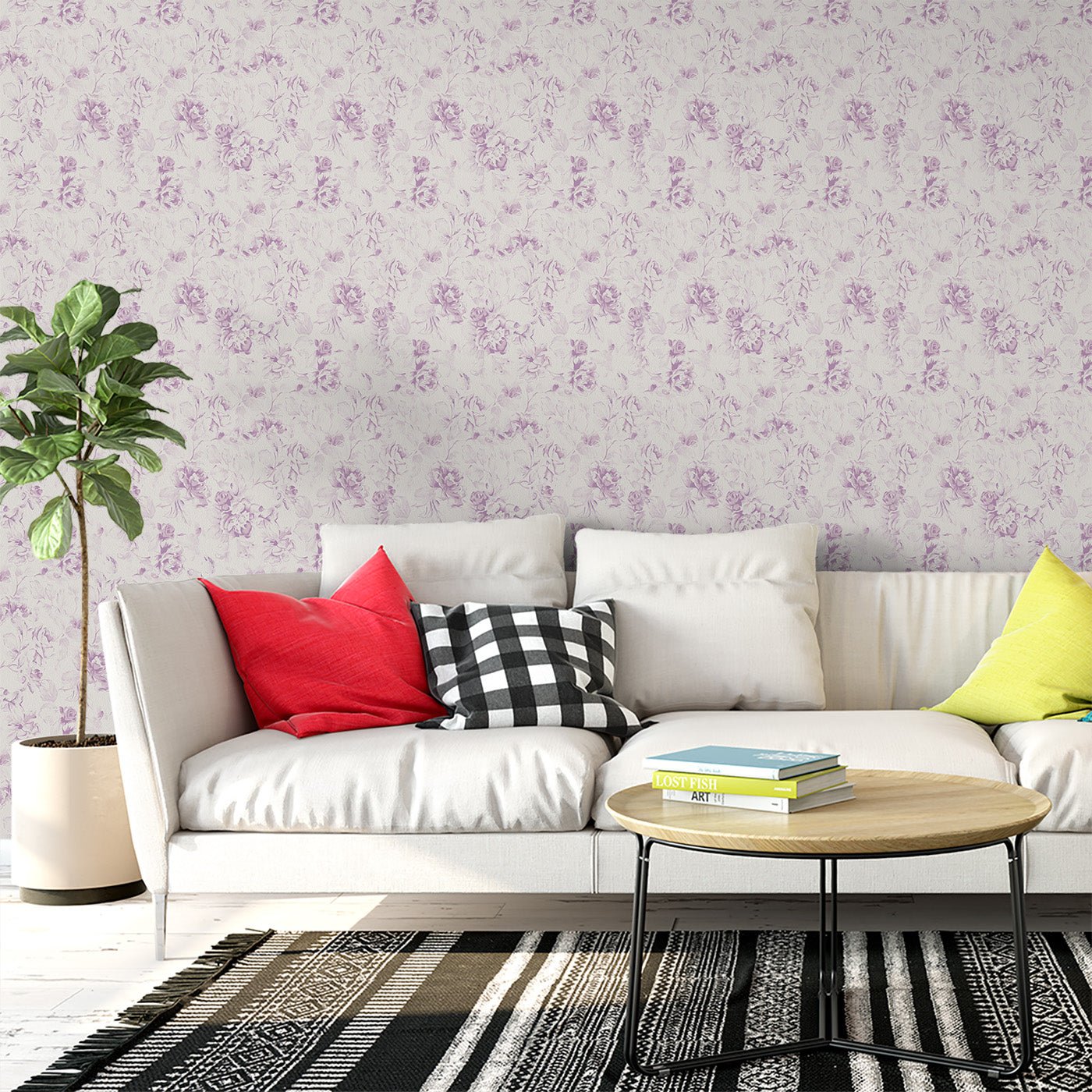 Floral & Leaves Wallpaper WAL1769-F