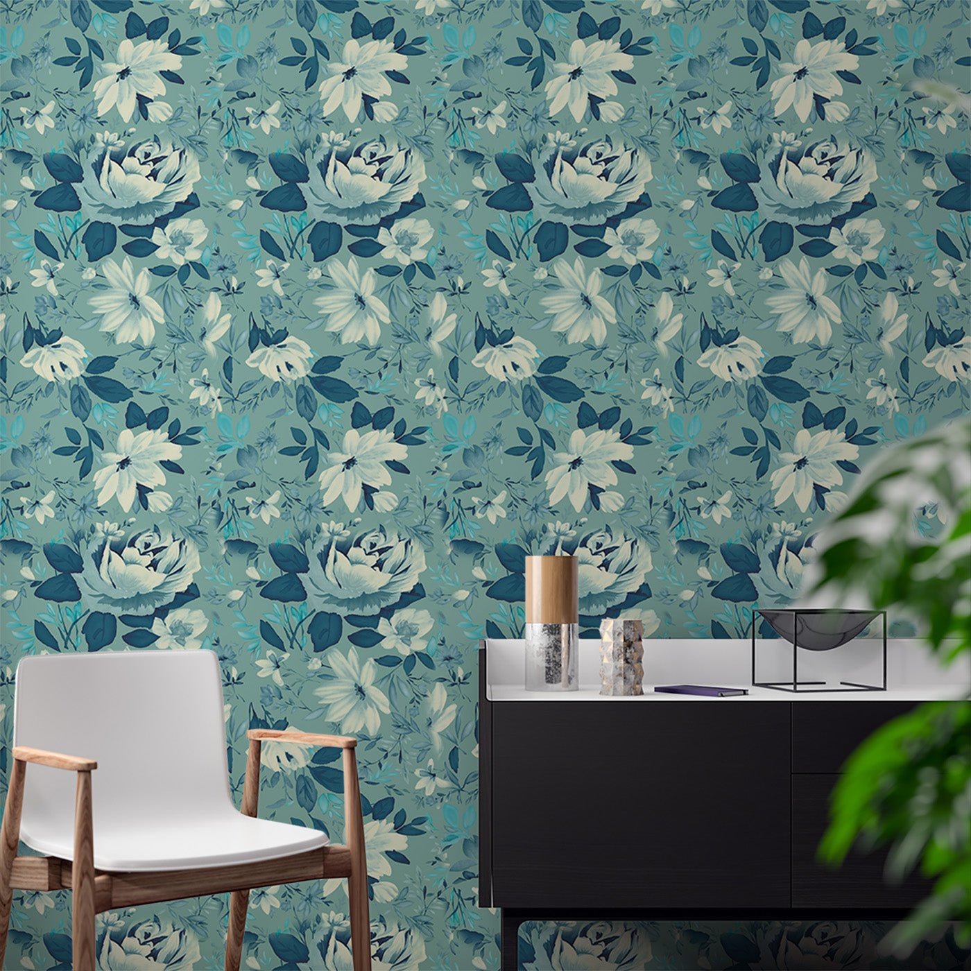 Floral & Leaves Wallpaper WAL1770-F