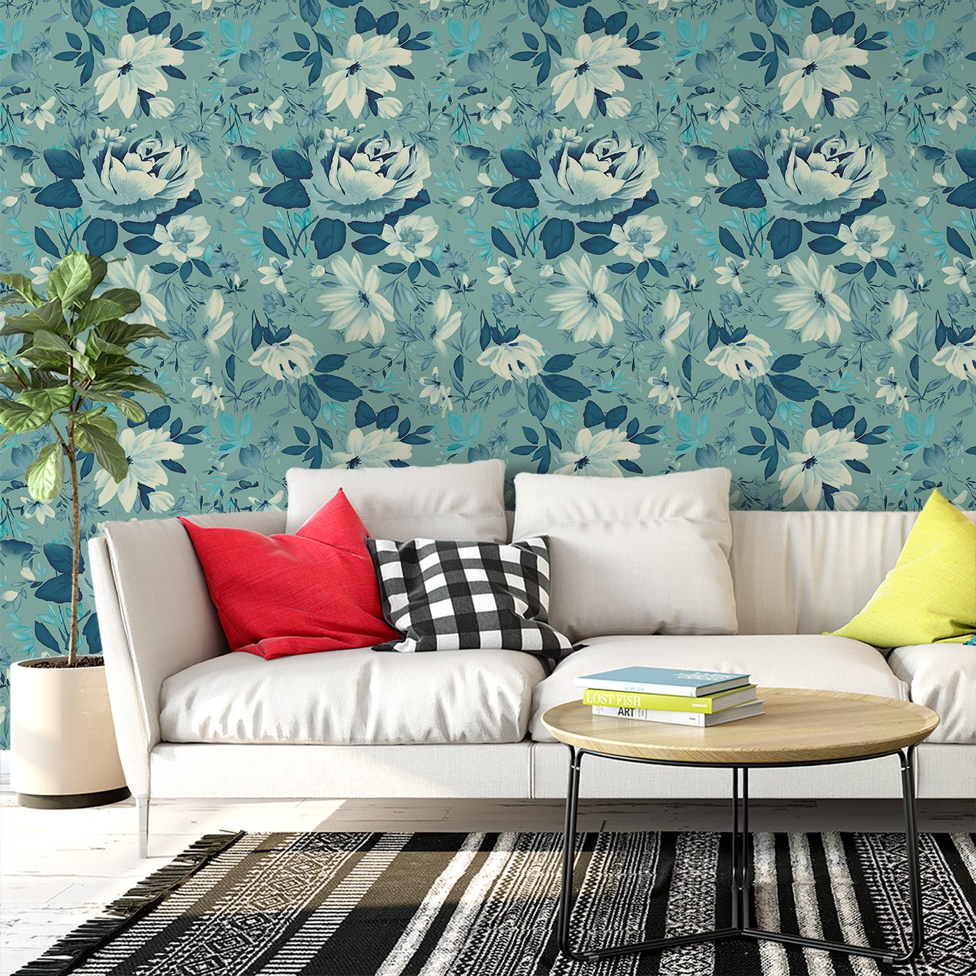 Floral & Leaves Wallpaper WAL1770-F