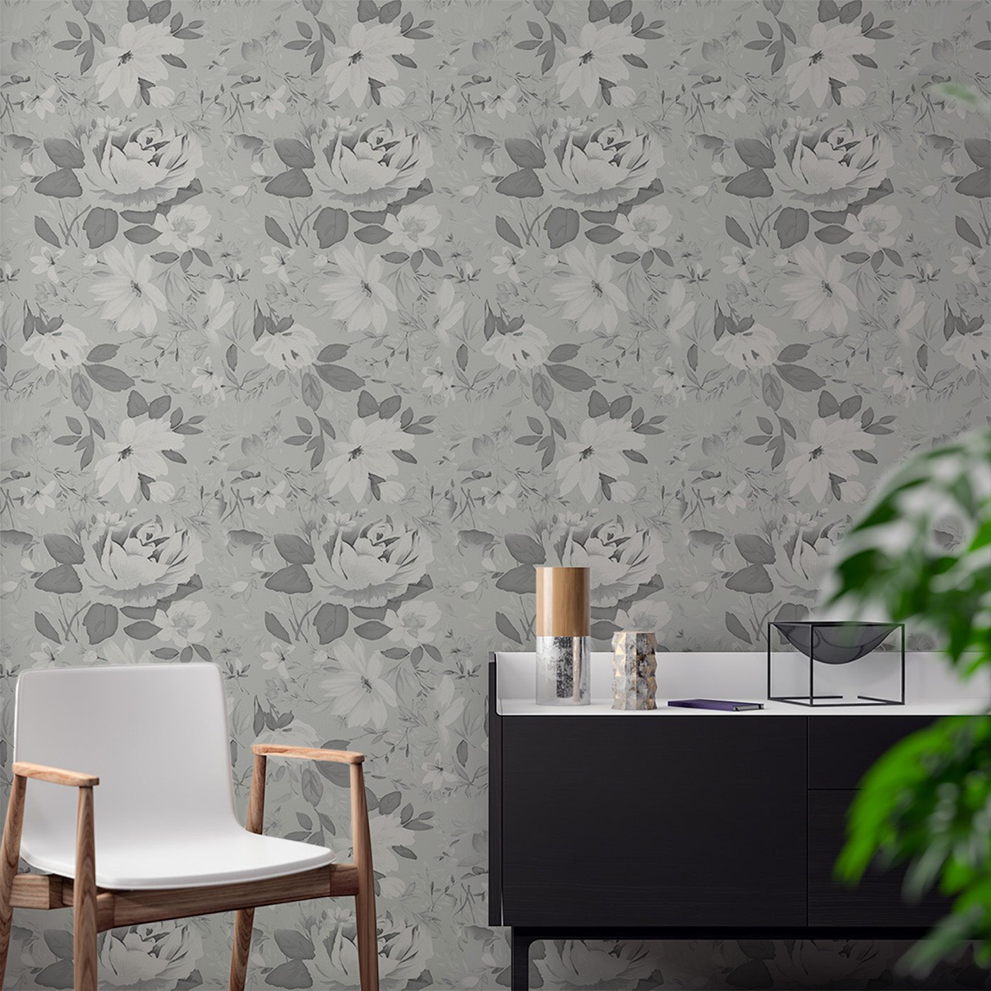 Floral & Leaves Wallpaper WAL1771-F