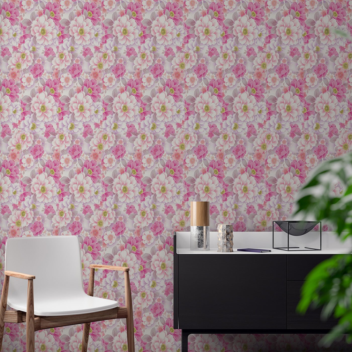 Floral & Leaves Wallpaper WAL1772-F