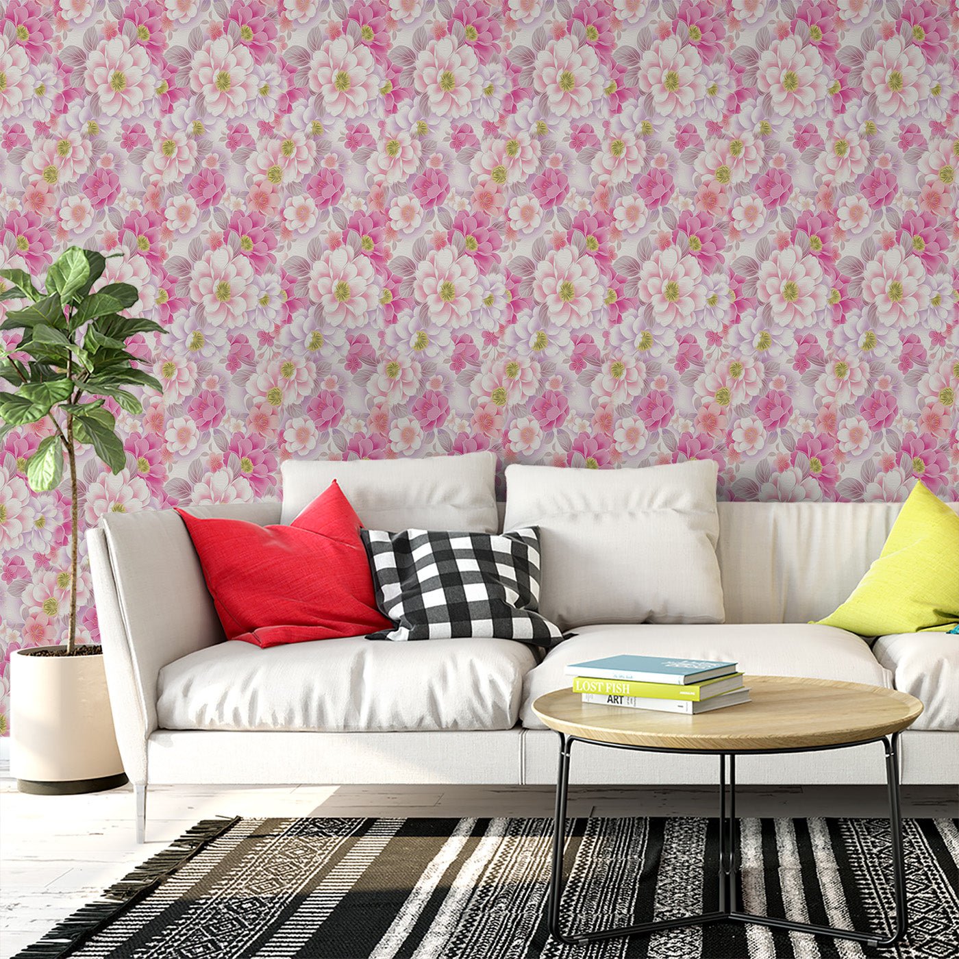 Floral & Leaves Wallpaper WAL1772-F