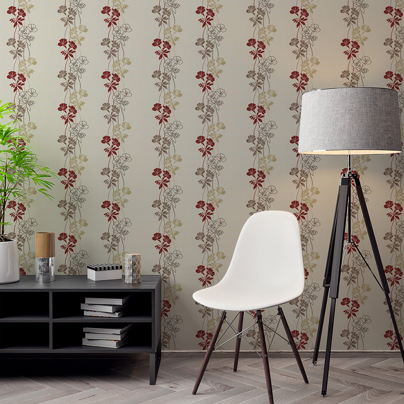 Floral & Leaves Wallpaper WAL1775-F