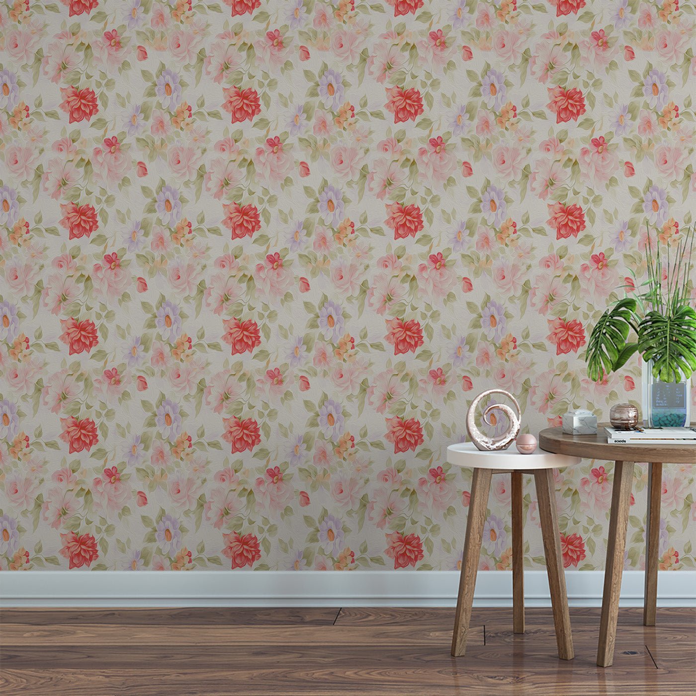 Floral & Leaves Wallpaper WAL1777-F