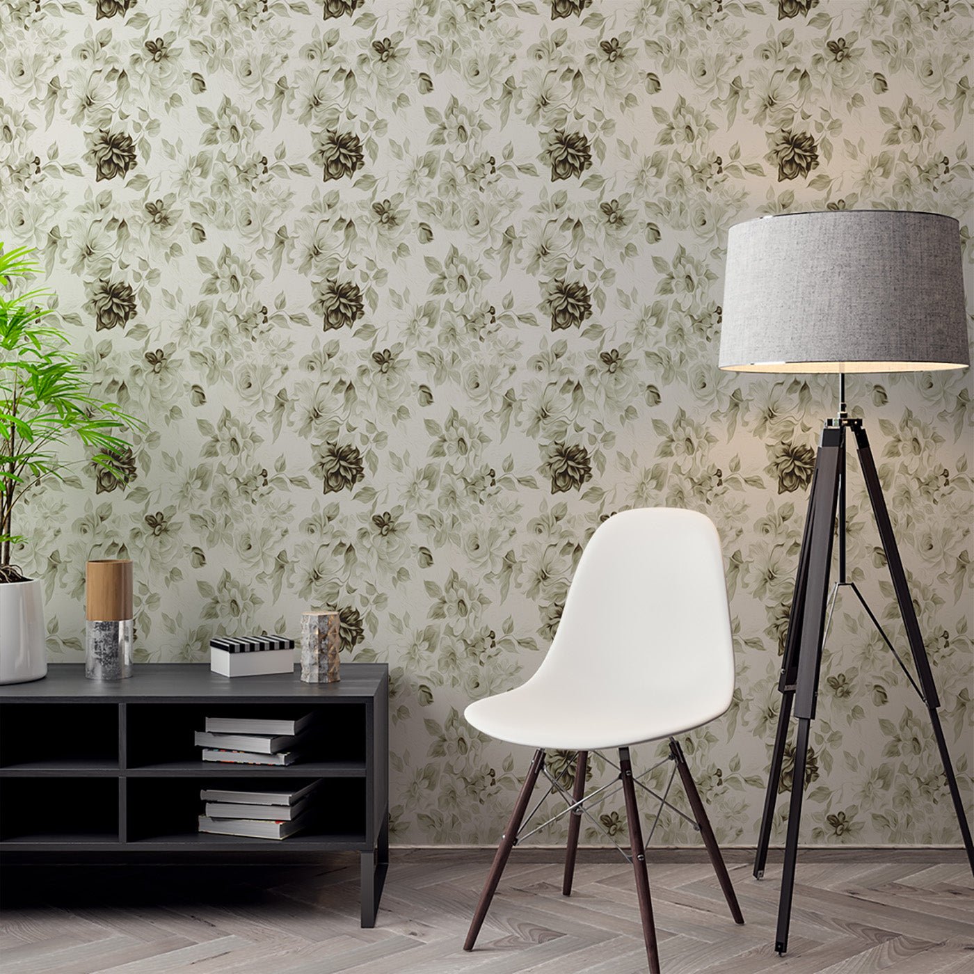 Floral & Leaves Wallpaper WAL1778-F