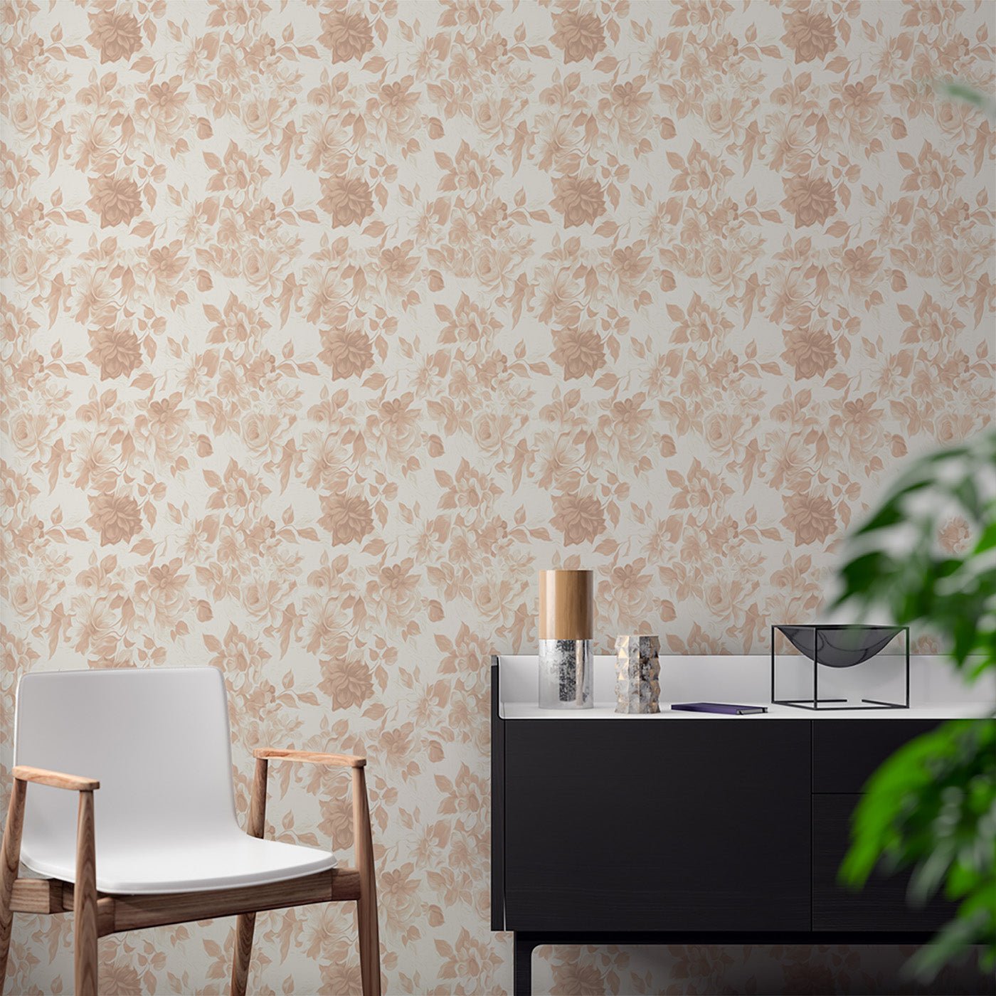 Floral & Leaves Wallpaper WAL1779-F