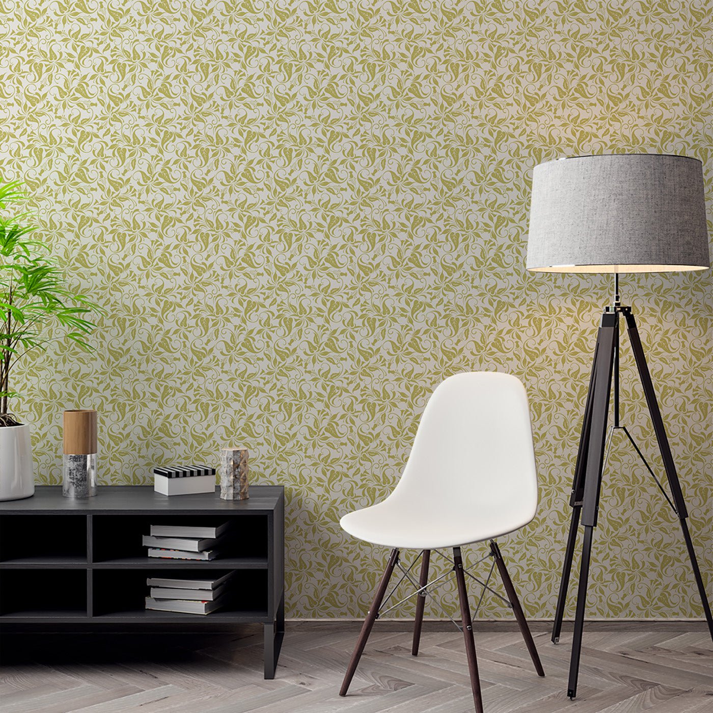 Floral & Leaves Wallpaper WAL1780-F