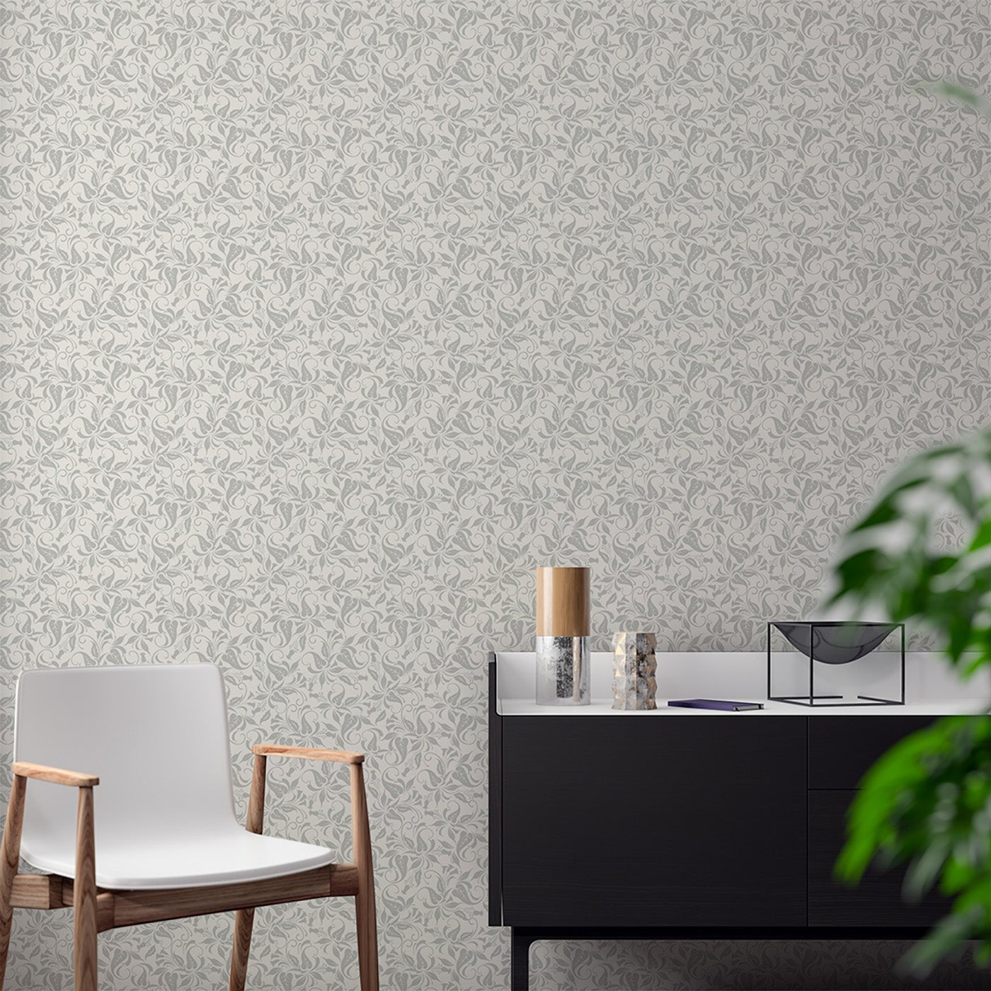 Floral & Leaves Wallpaper WAL1781-F