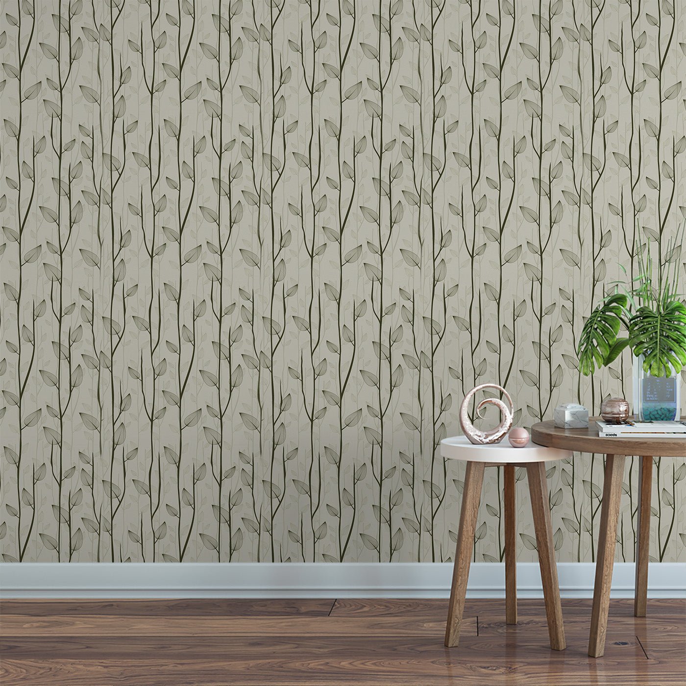 Floral & Leaves Wallpaper WAL1782-F