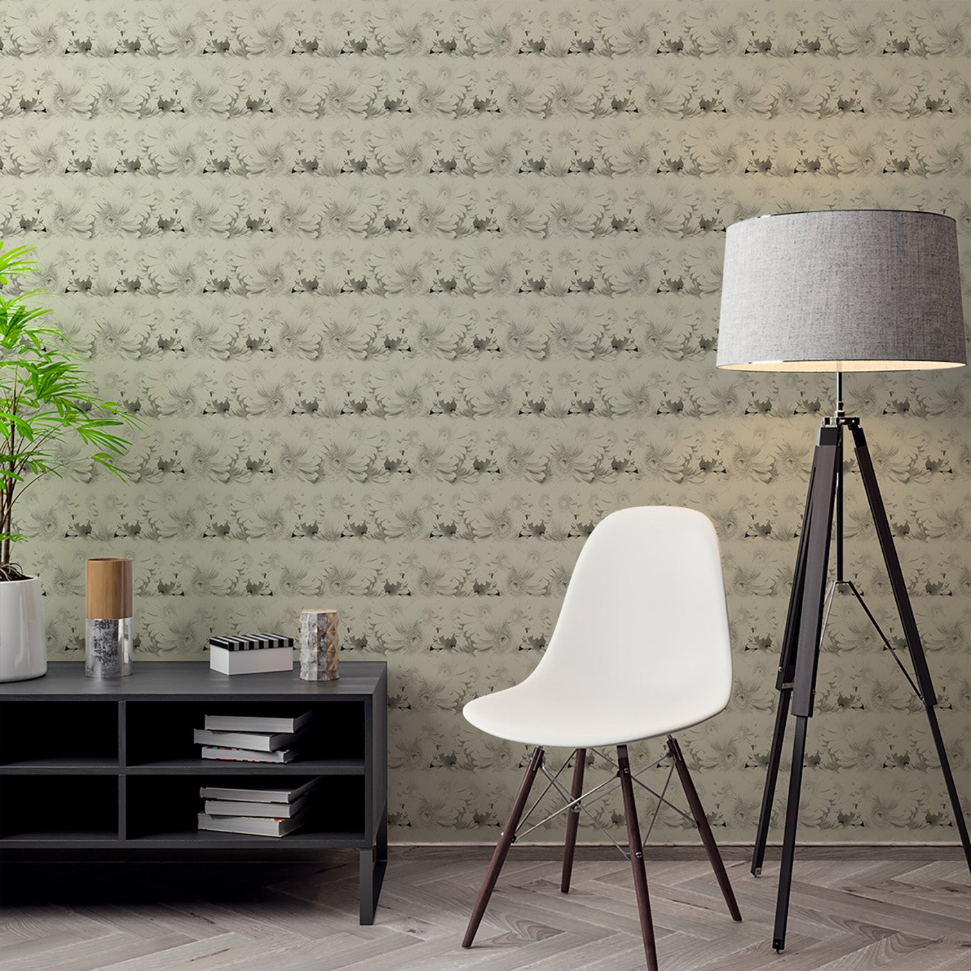 Floral & Leaves Wallpaper WAL1783-F