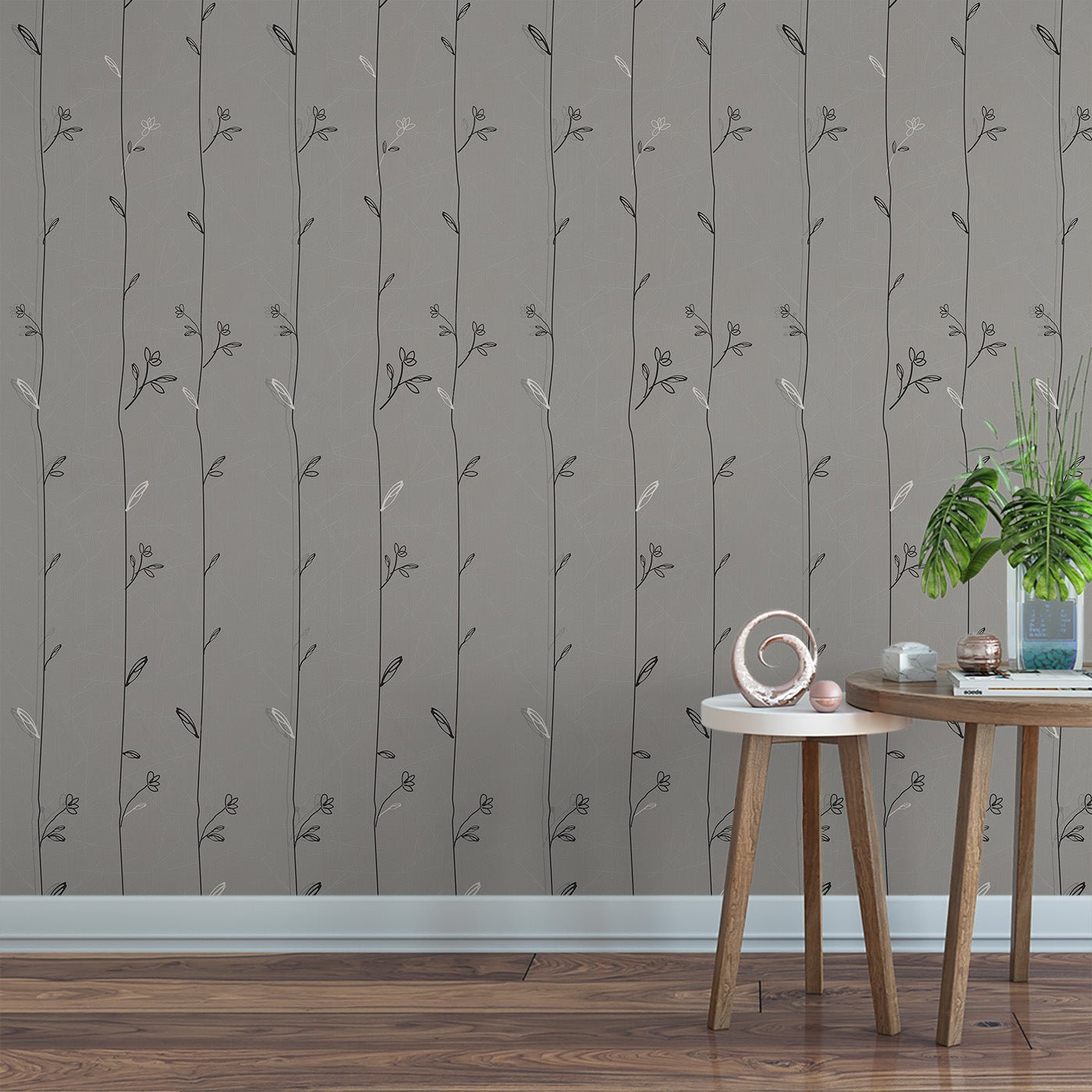 Floral & Leaves Wallpaper WAL1784-F