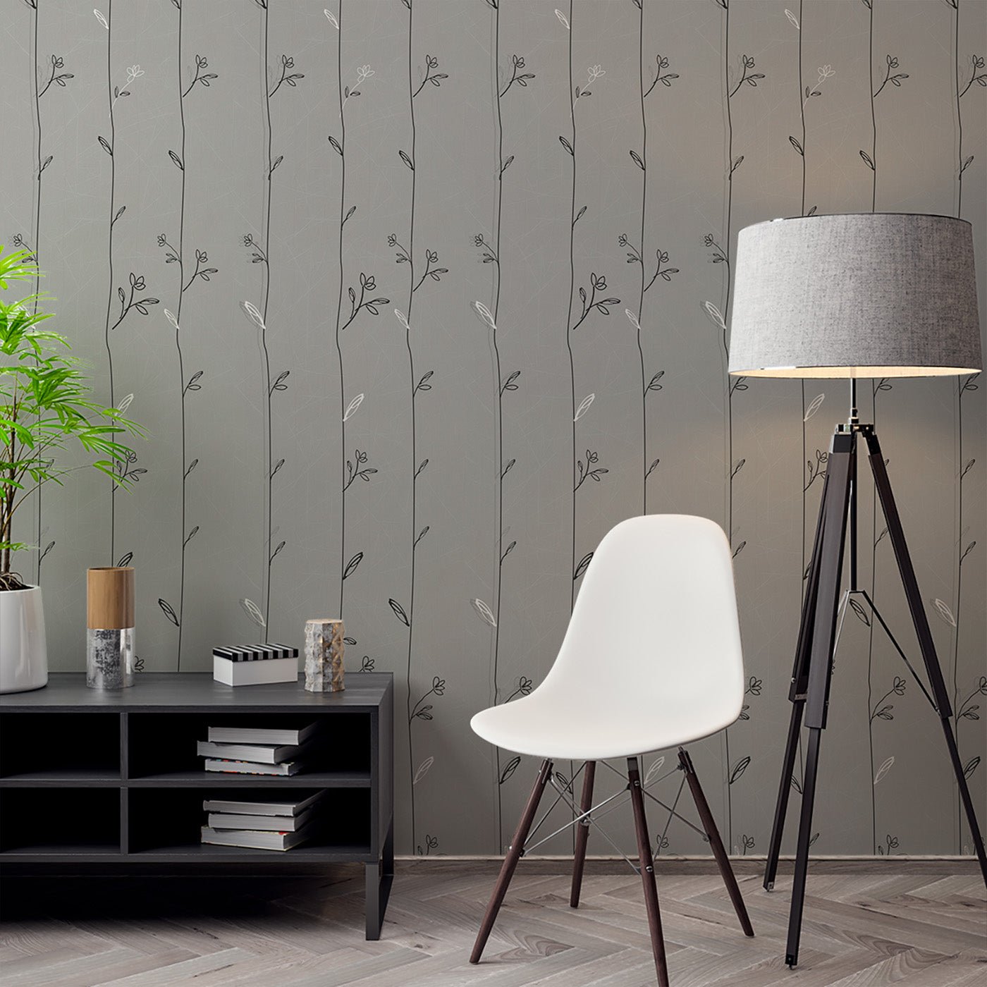 Floral & Leaves Wallpaper WAL1784-F