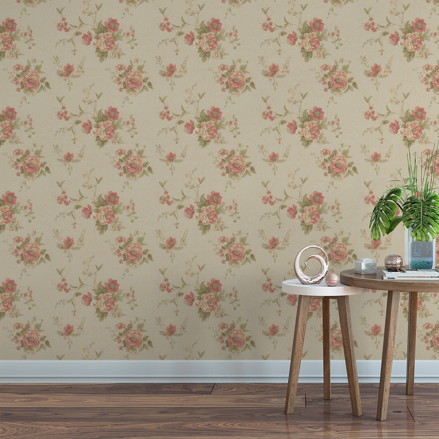 Floral & Leaves Wallpaper WAL1786-F