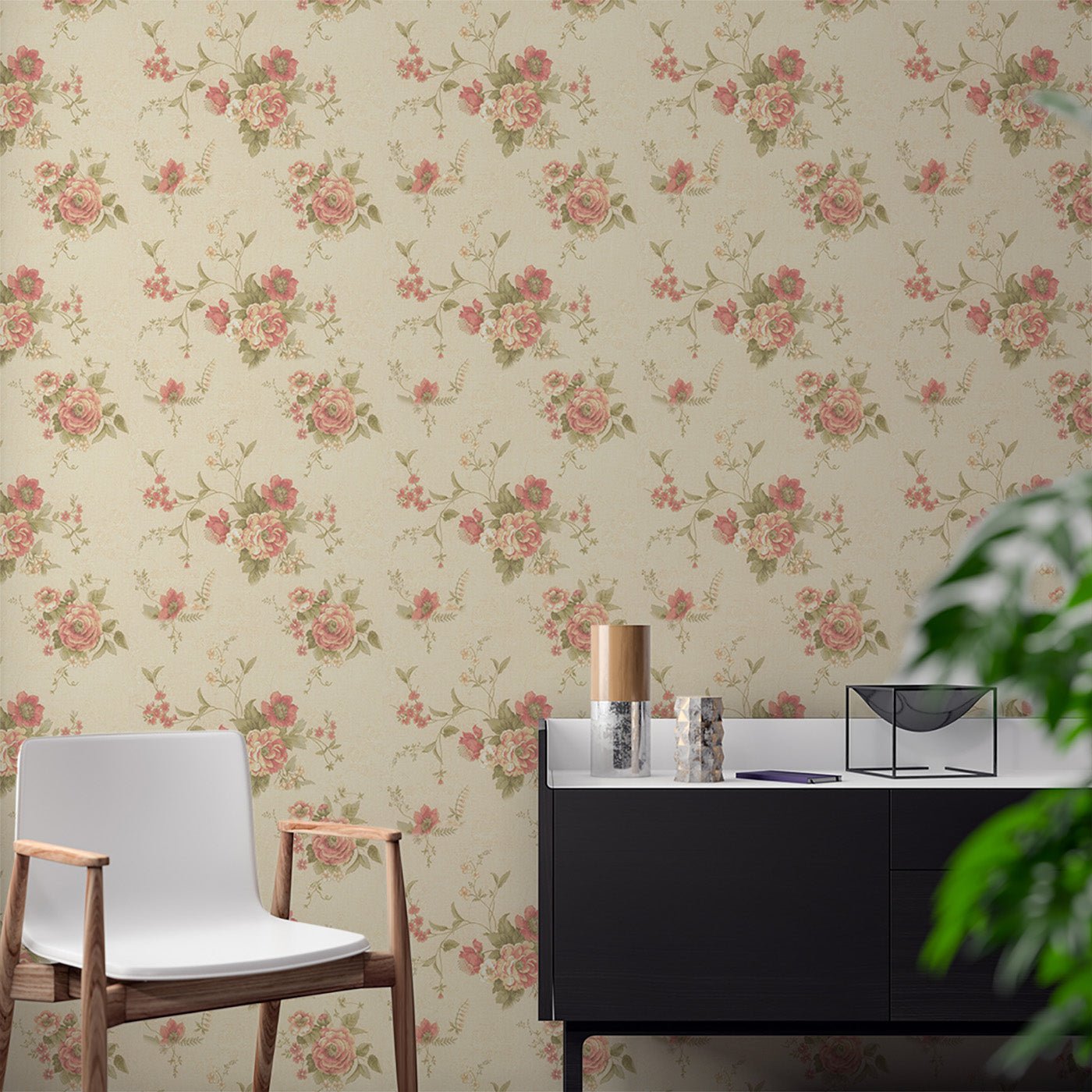 Floral & Leaves Wallpaper WAL1786-F