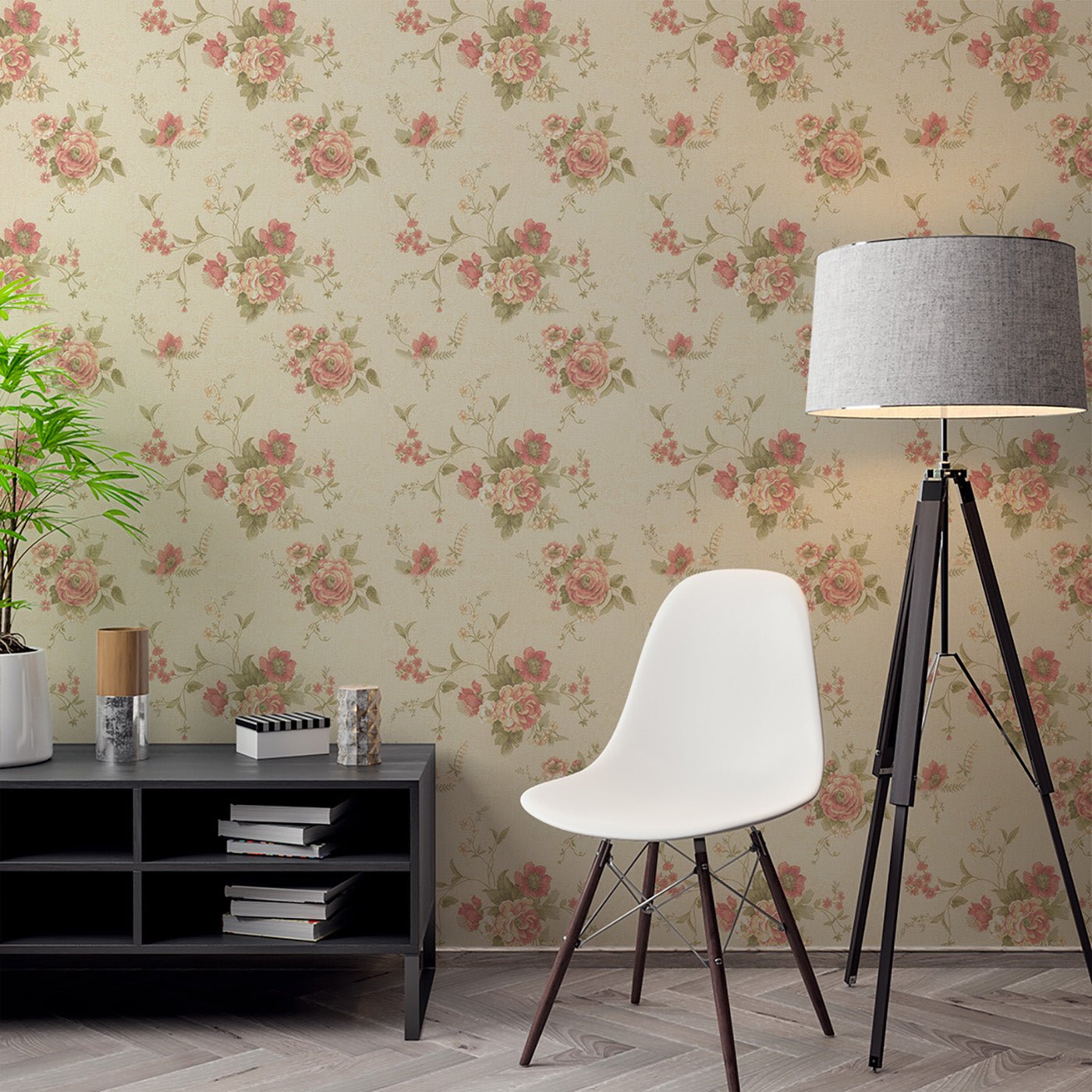 Floral & Leaves Wallpaper WAL1786-F