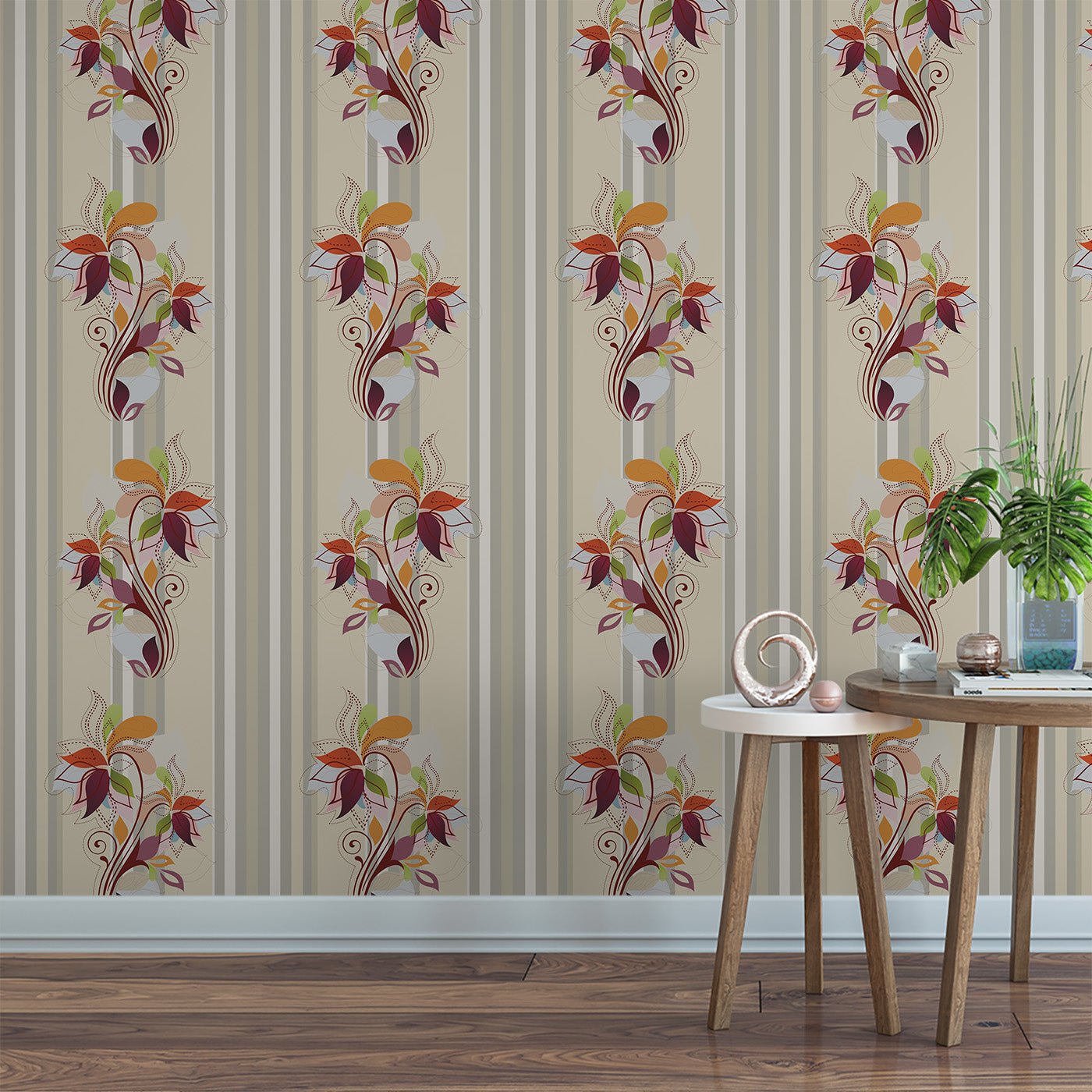 Floral & Leaves Wallpaper WAL1790-F