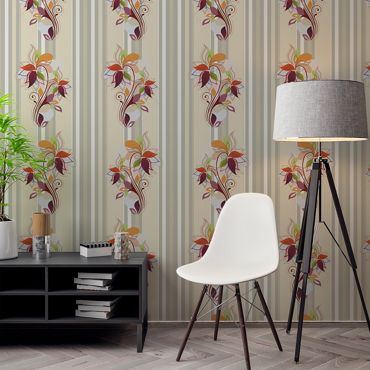 Floral & Leaves Wallpaper WAL1790-F