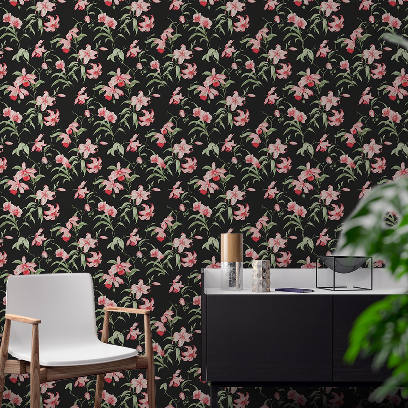 Floral & Leaves Wallpaper WAL1791-F