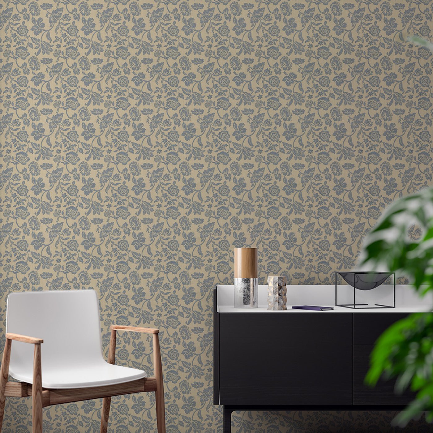 Floral & Leaves Wallpaper WAL1793-F