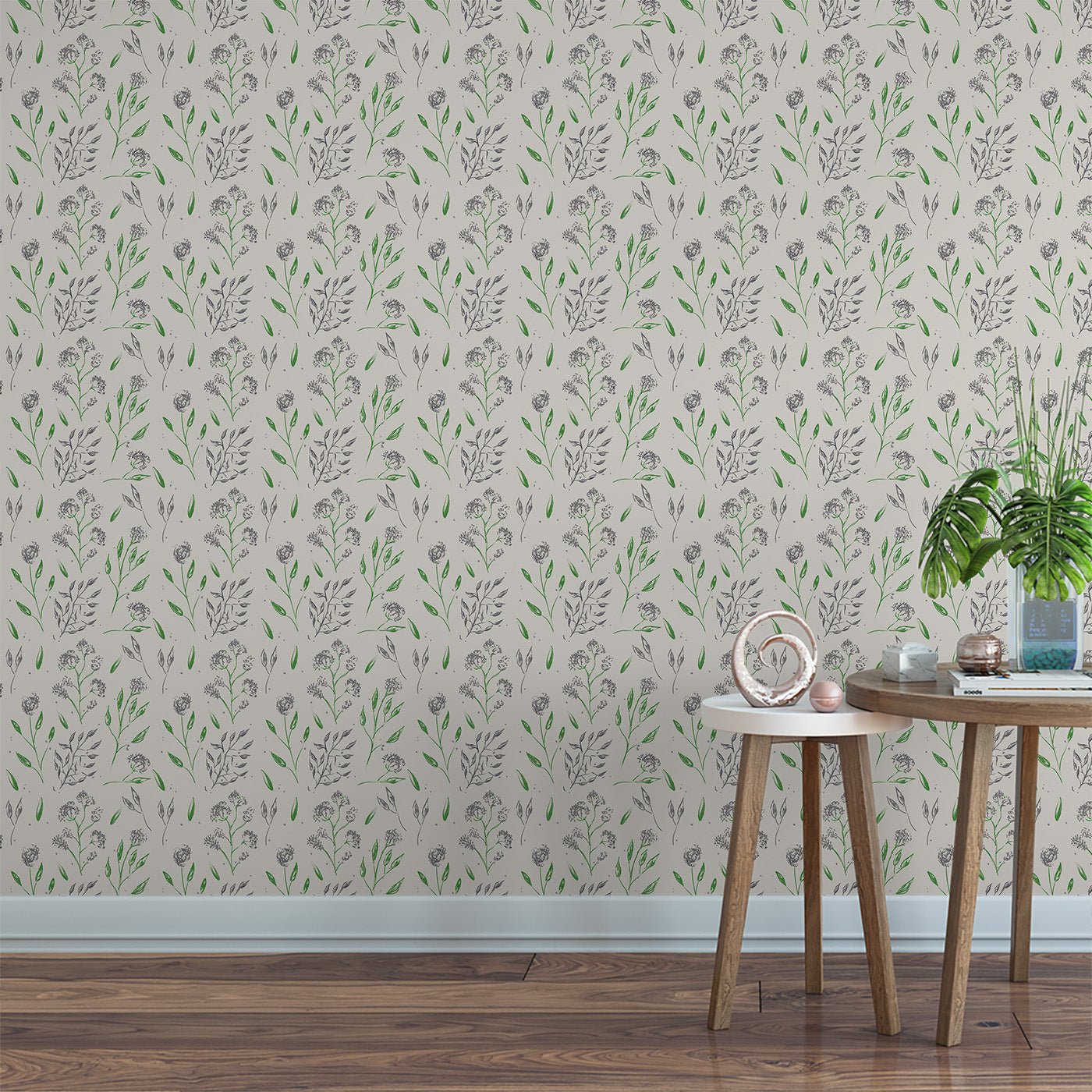 Floral & Leaves Wallpaper WAL1794-F