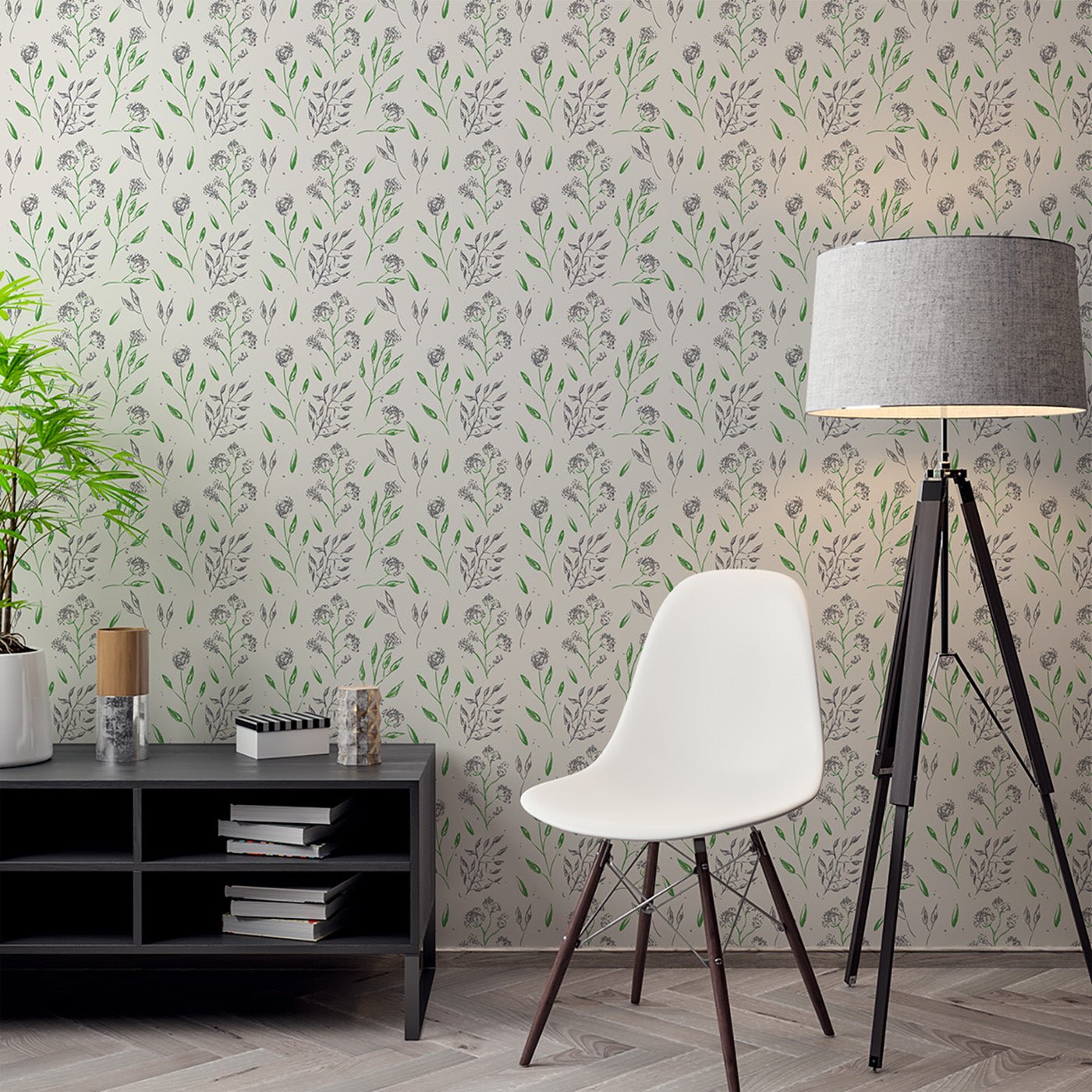 Floral & Leaves Wallpaper WAL1794-F