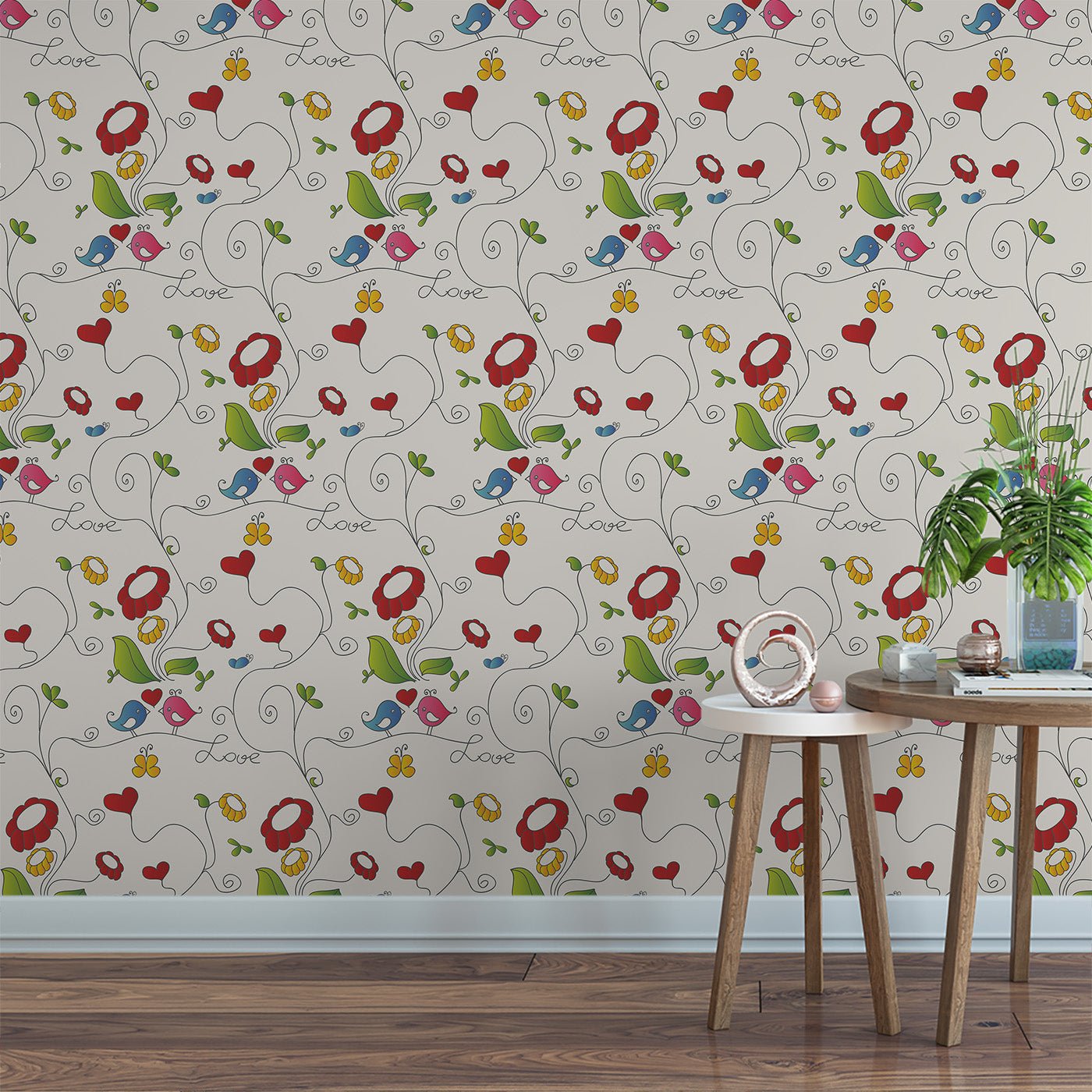 Floral & Leaves Wallpaper WAL1795-F