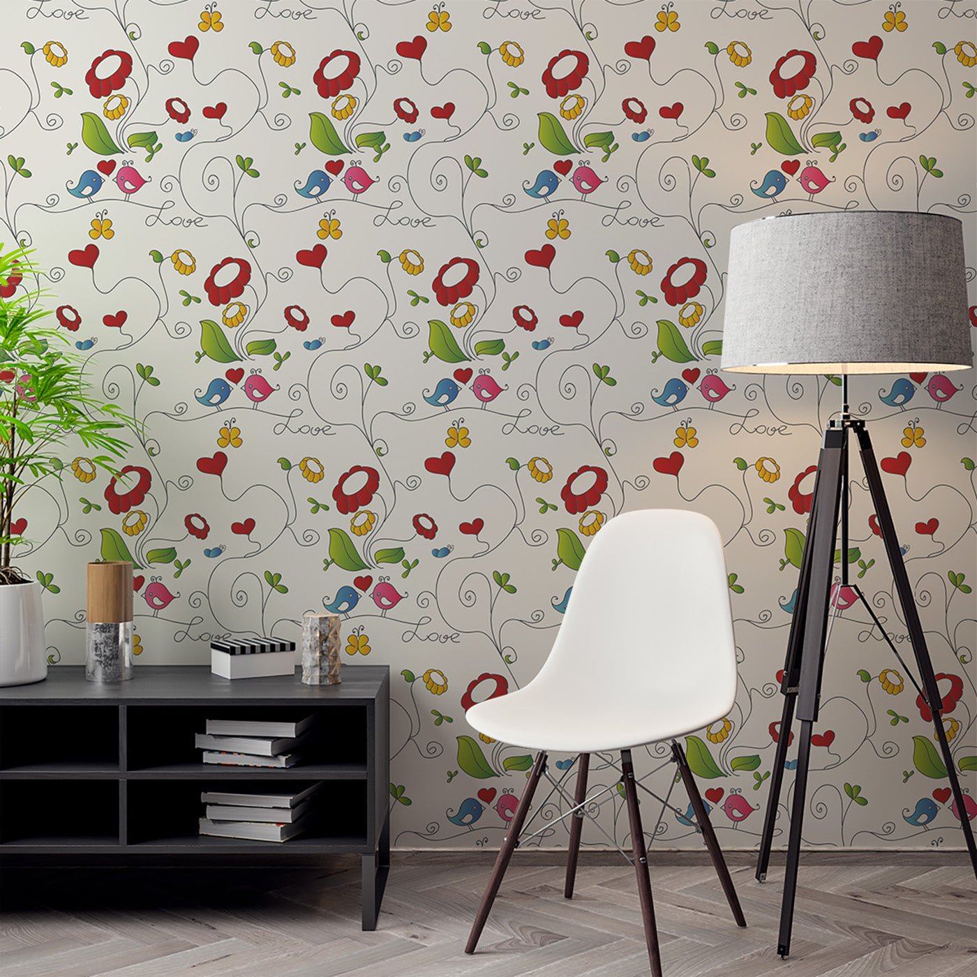 Floral & Leaves Wallpaper WAL1795-F