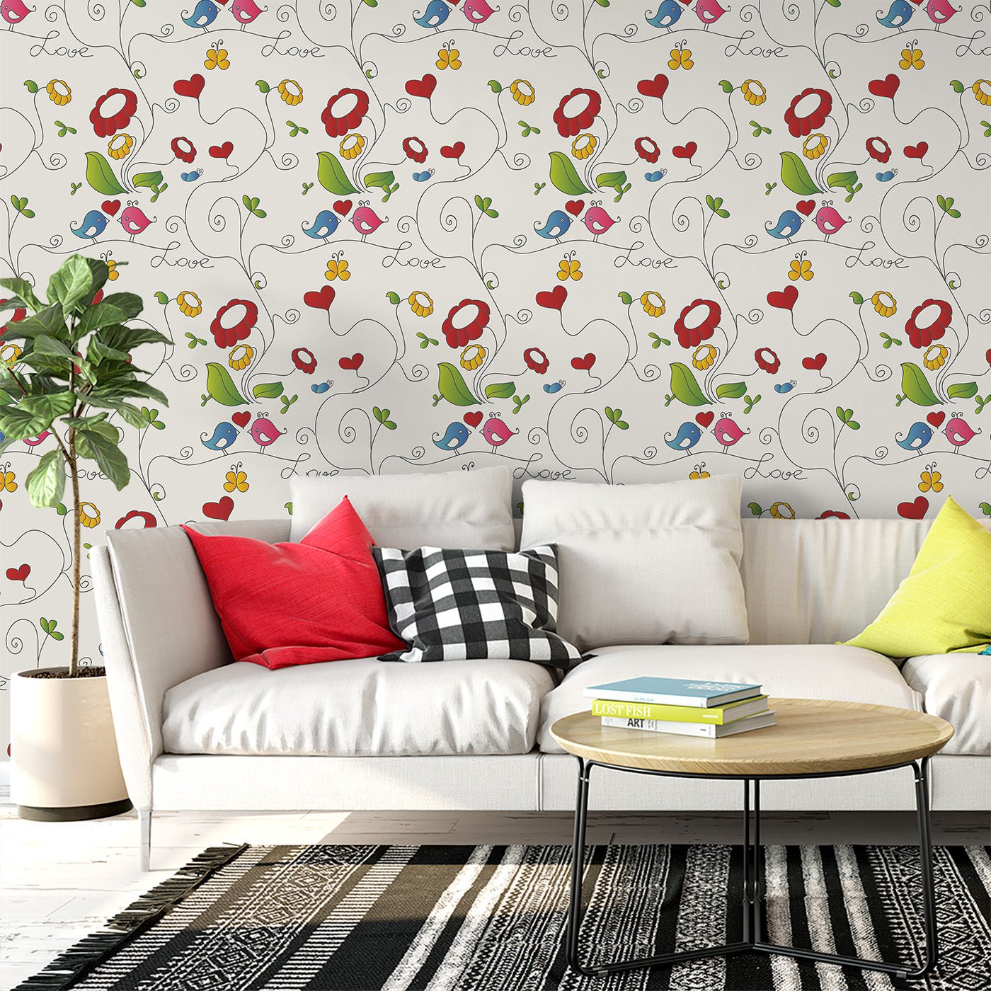 Floral & Leaves Wallpaper WAL1795-F