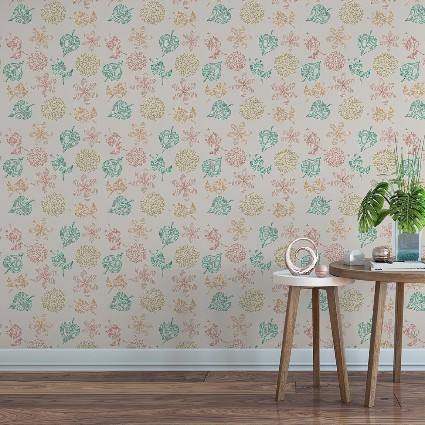 Floral & Leaves Wallpaper WAL1796-F