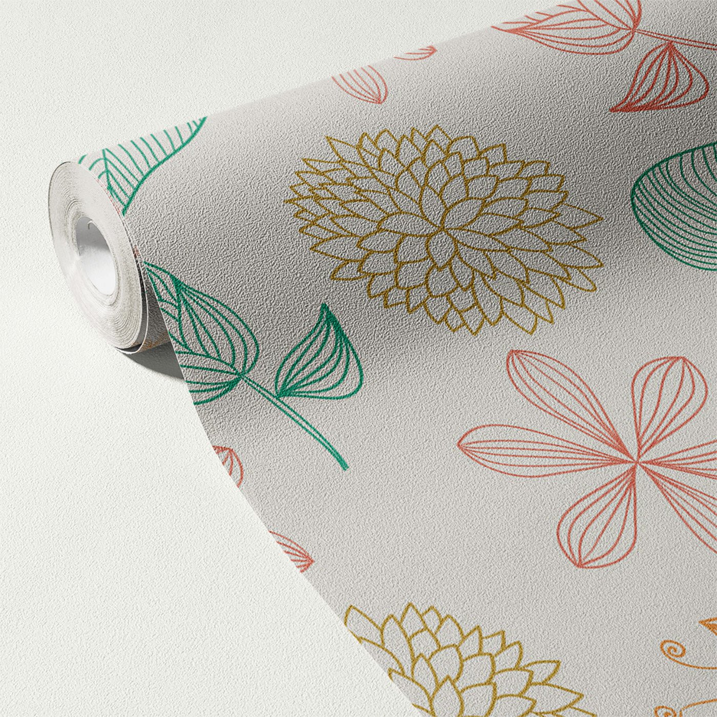 Floral & Leaves Wallpaper WAL1796-F