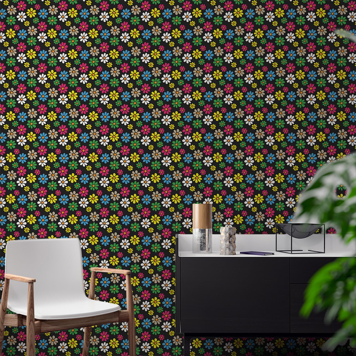 Floral & Leaves Wallpaper WAL1799-F