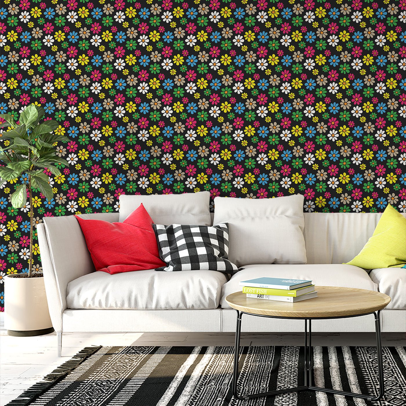 Floral & Leaves Wallpaper WAL1799-F