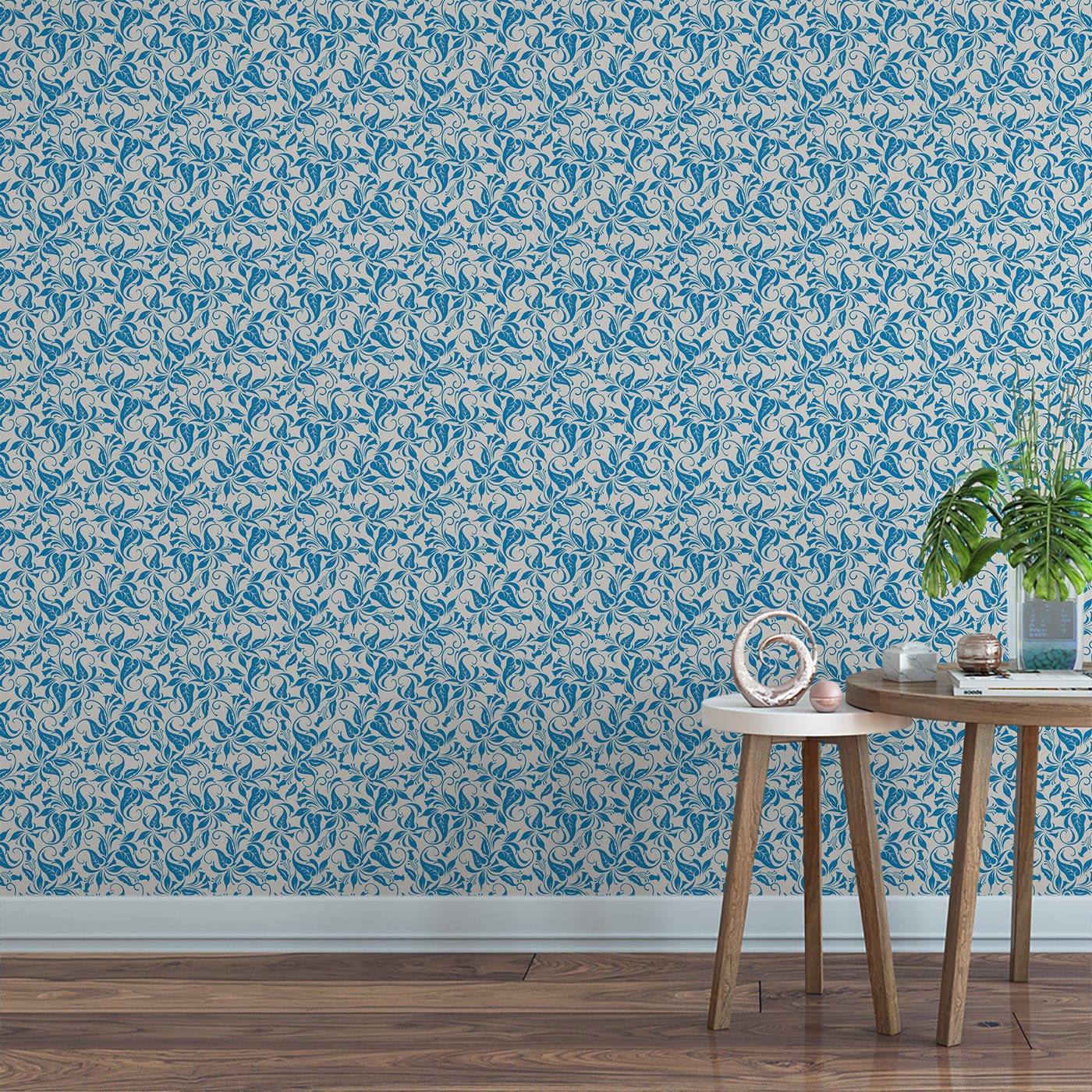 Floral & Leaves Wallpaper WAL1800-F