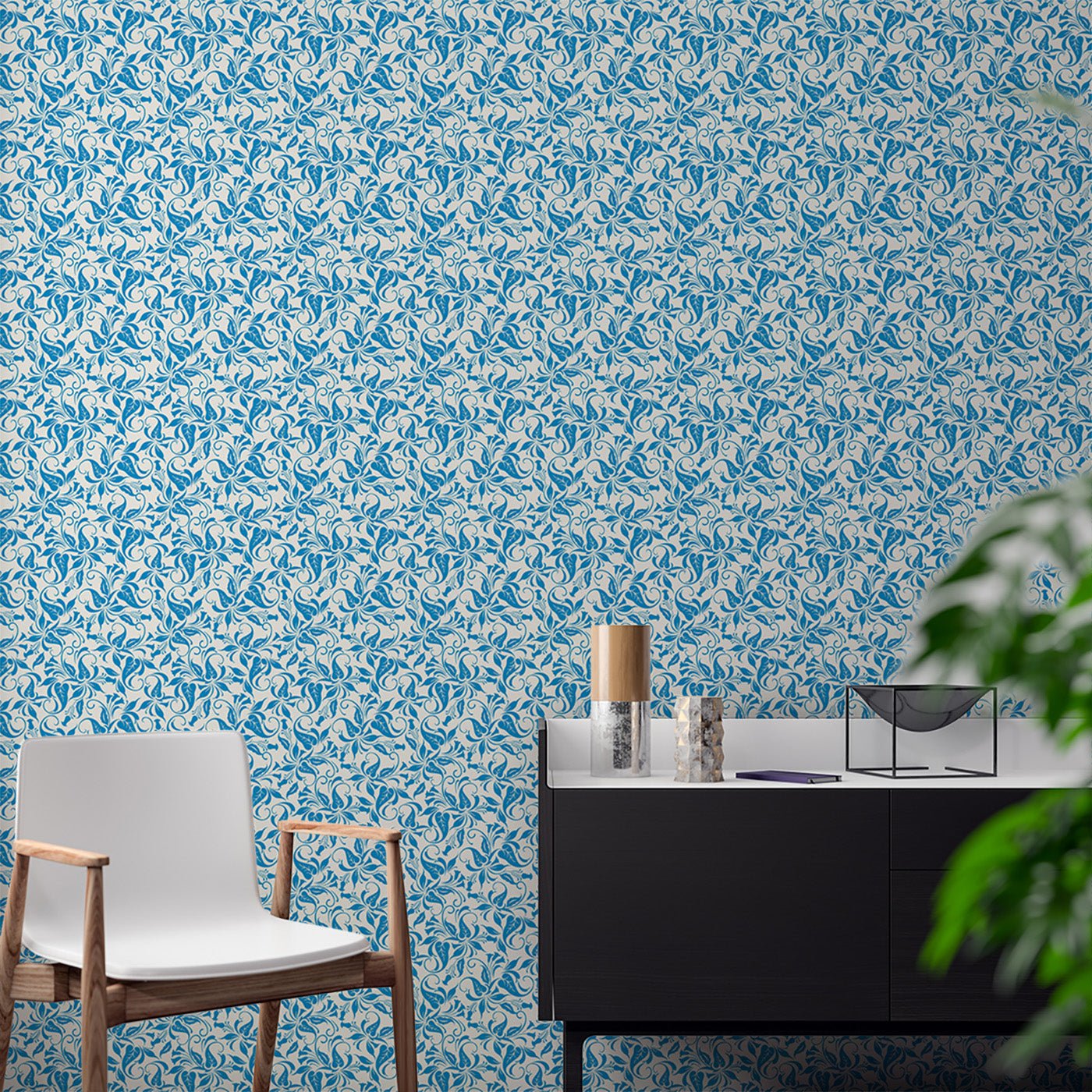 Floral & Leaves Wallpaper WAL1800-F