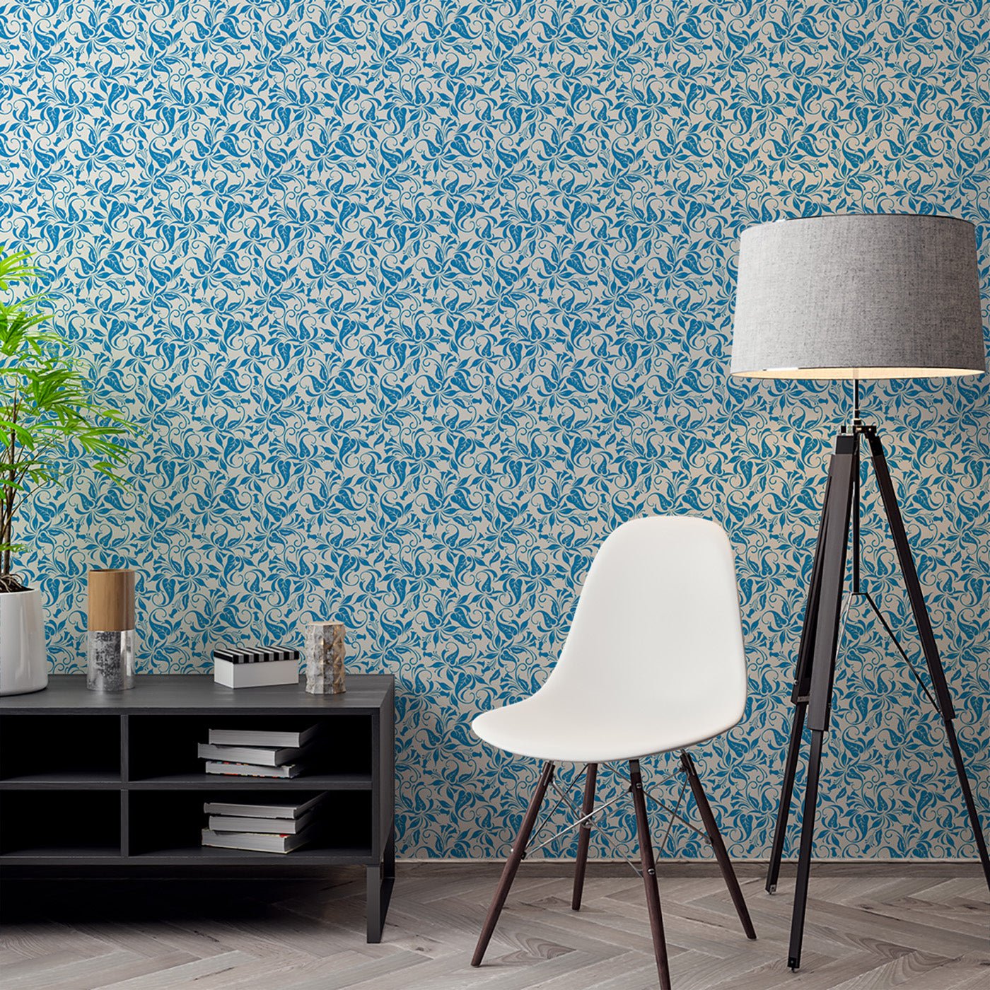 Floral & Leaves Wallpaper WAL1800-F