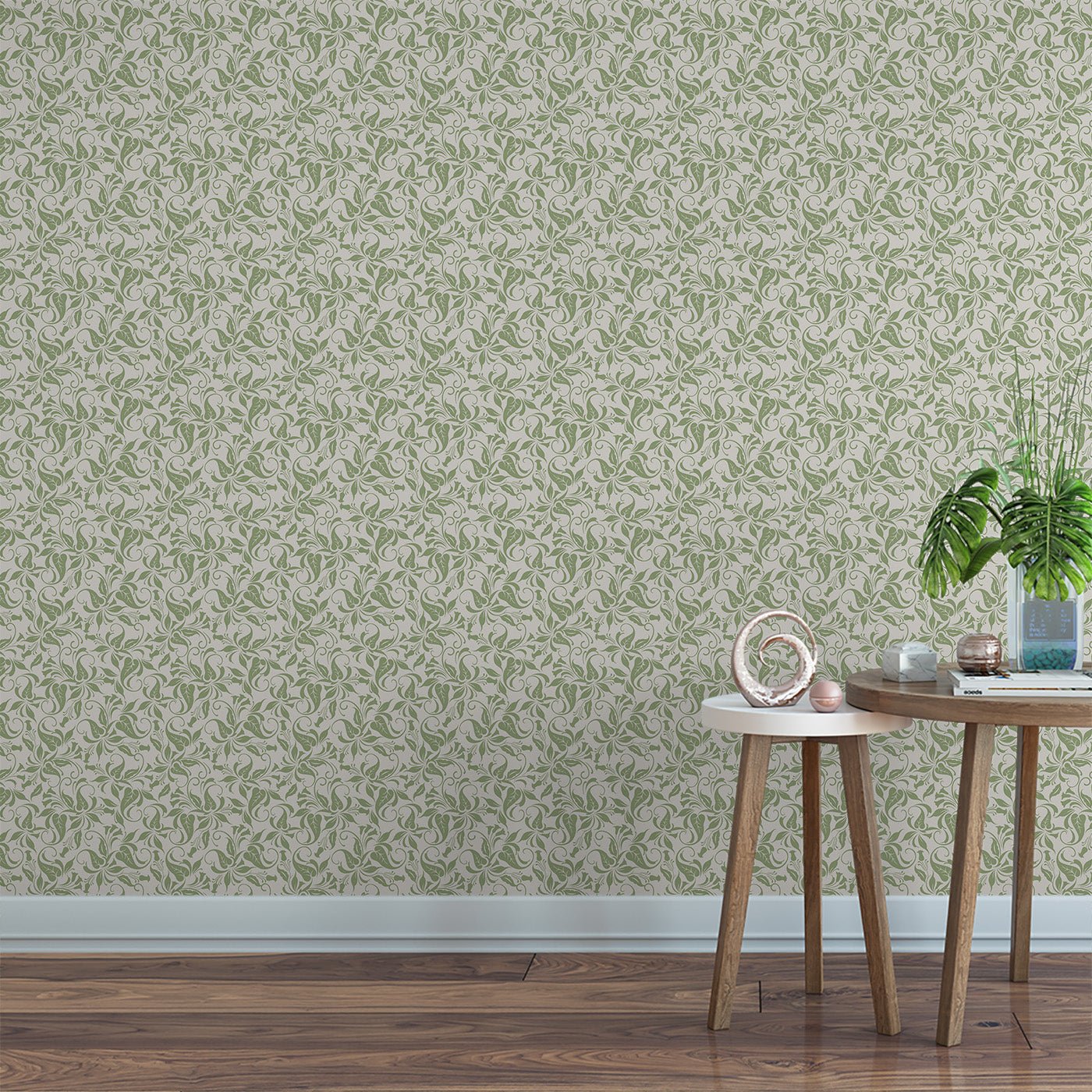 Floral & Leaves Wallpaper WAL1801-F