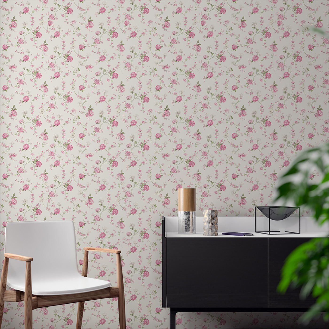 Floral & Leaves Wallpaper WAL1803-F