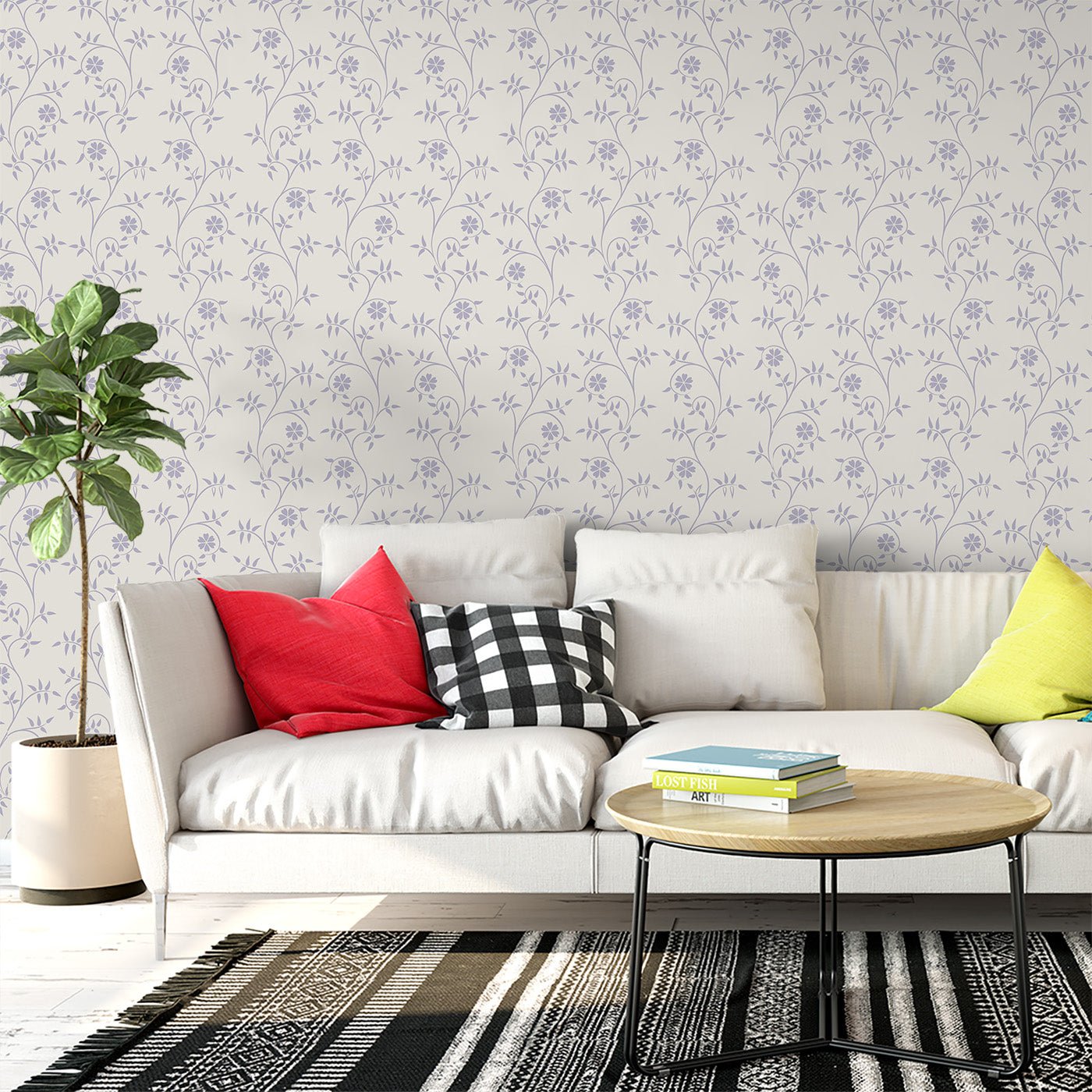 Floral & Leaves Wallpaper WAL1805-F