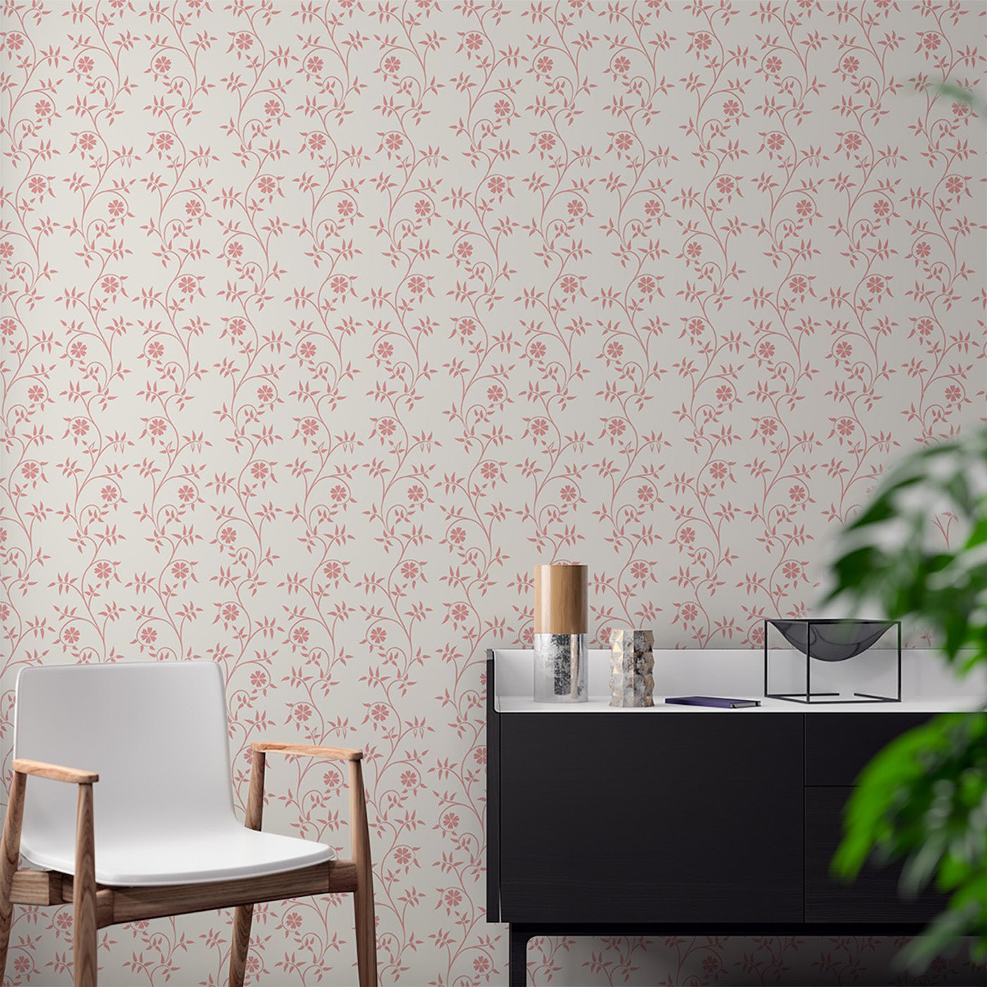 Floral & Leaves Wallpaper WAL1806-F