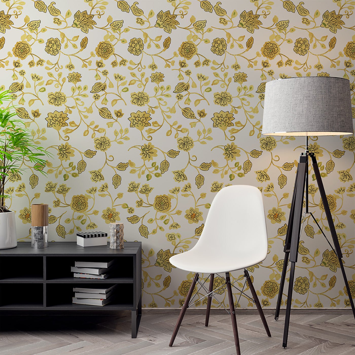 Floral & Leaves Wallpaper WAL1807-F