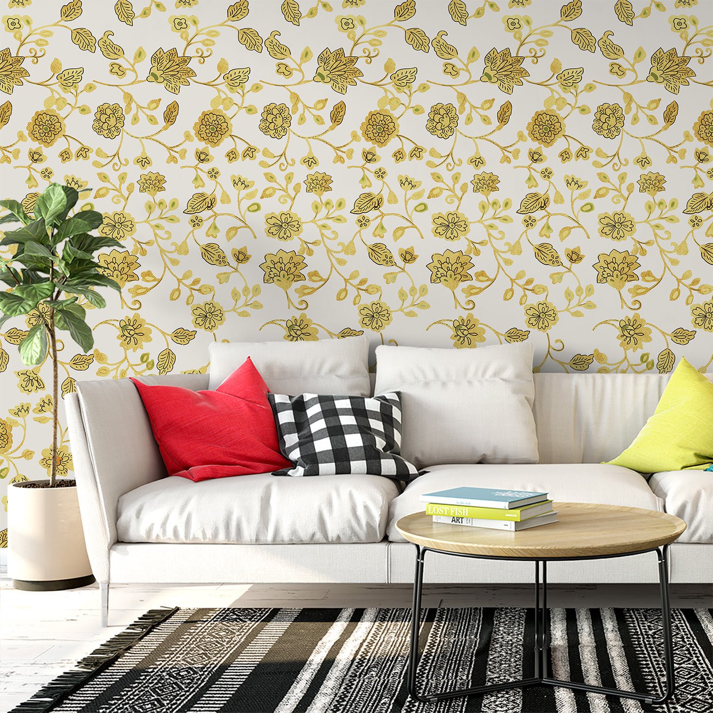 Floral & Leaves Wallpaper WAL1807-F