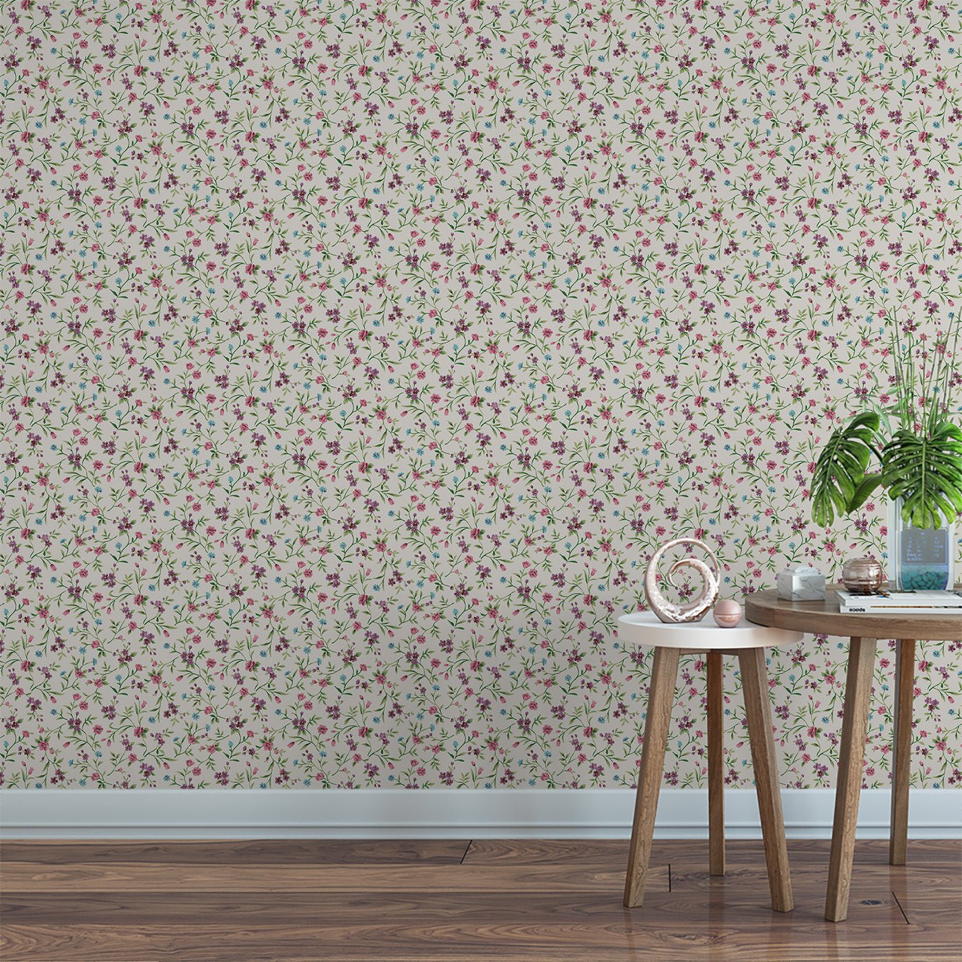 Floral & Leaves Wallpaper WAL1814-F