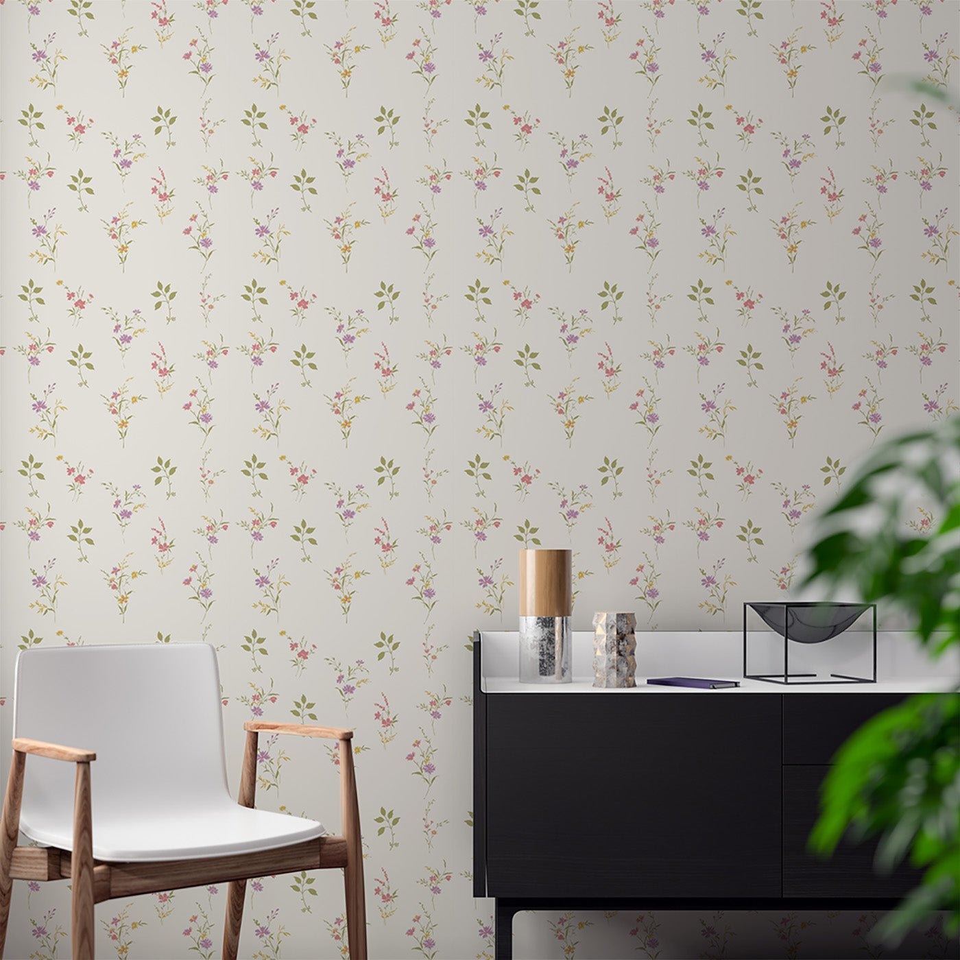 Floral & Leaves Wallpaper WAL1815-F