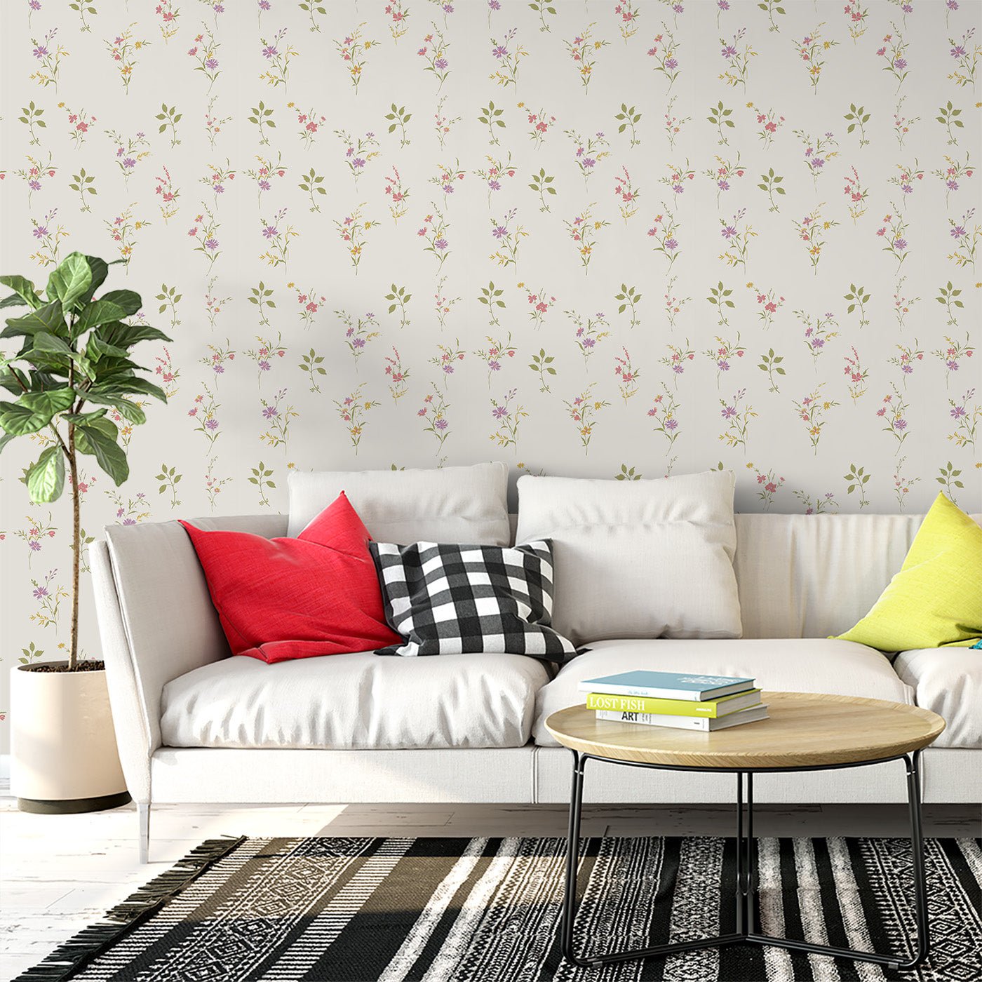 Floral & Leaves Wallpaper WAL1815-F