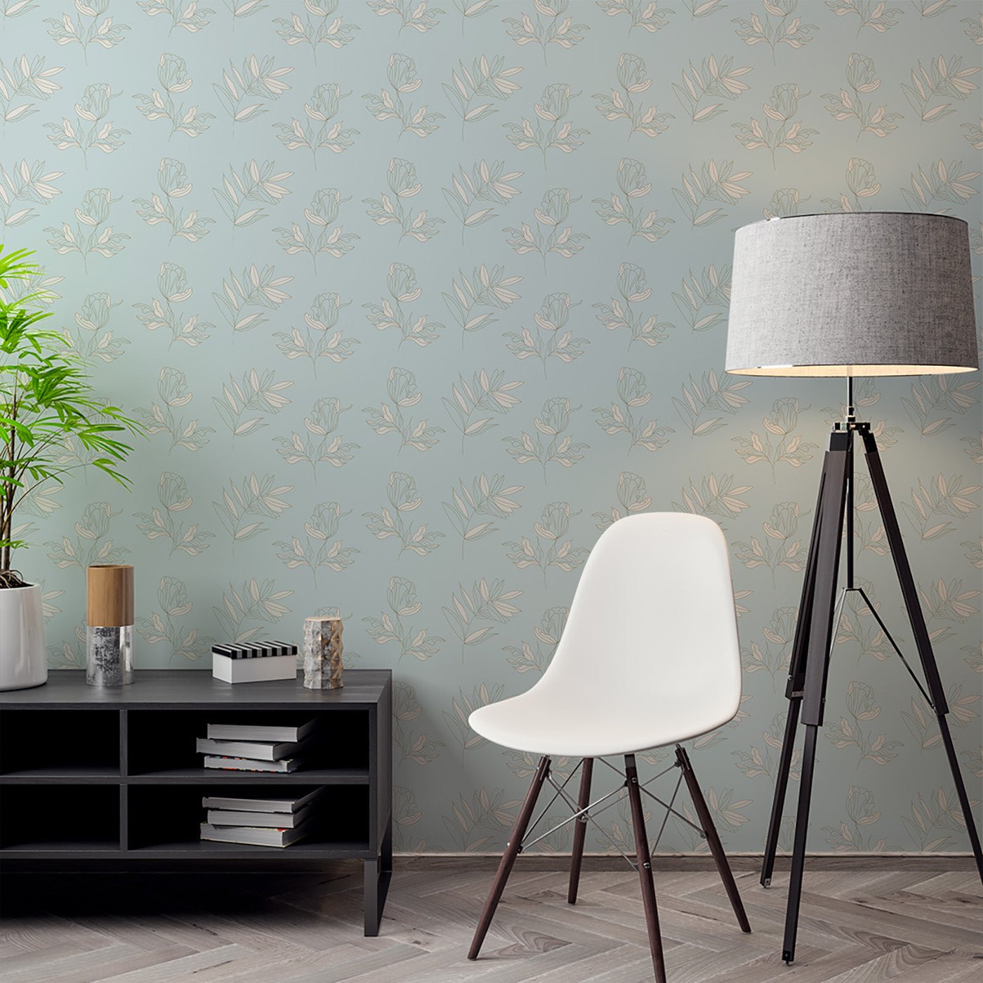 Floral & Leaves Wallpaper WAL1816-F