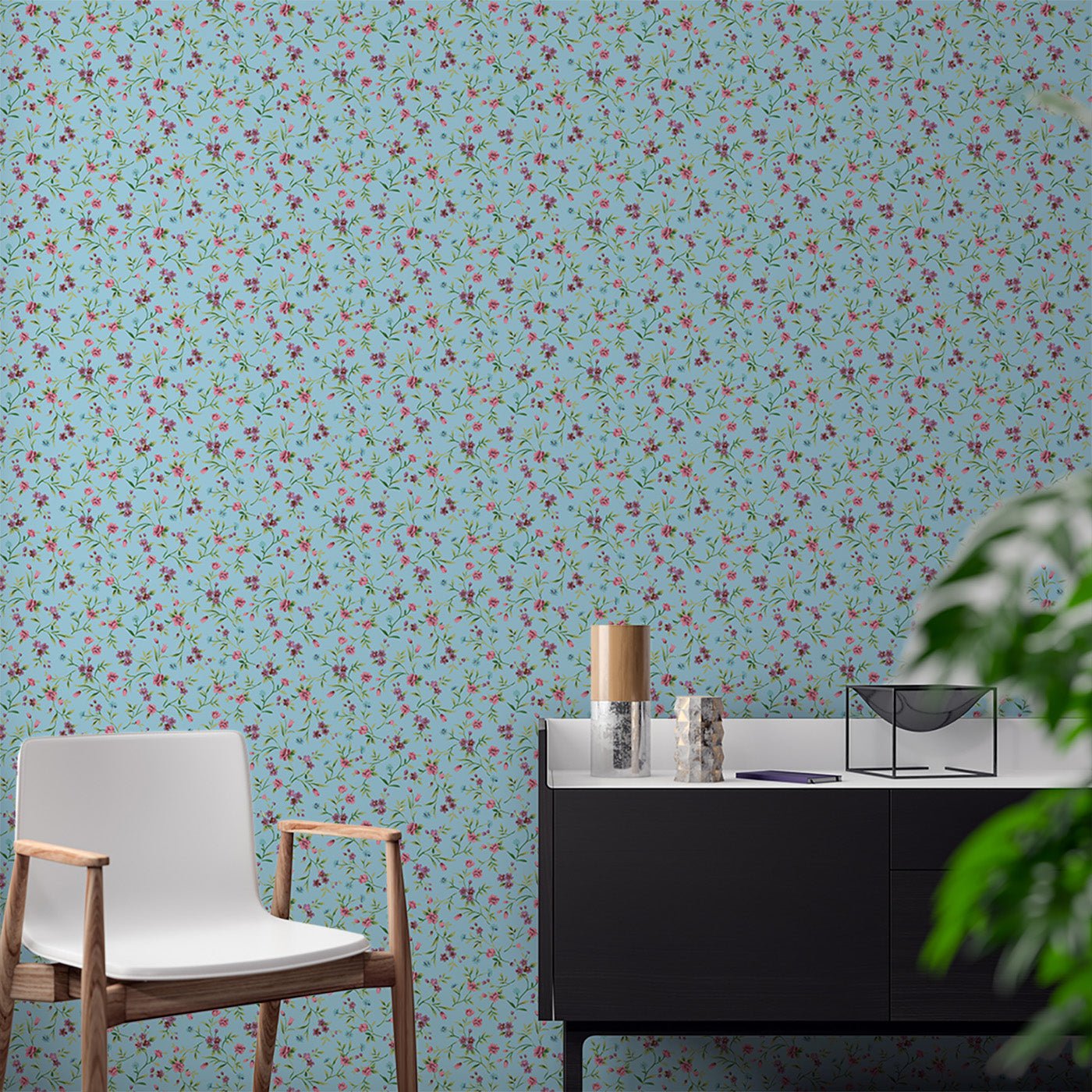 Floral & Leaves Wallpaper WAL1817-F