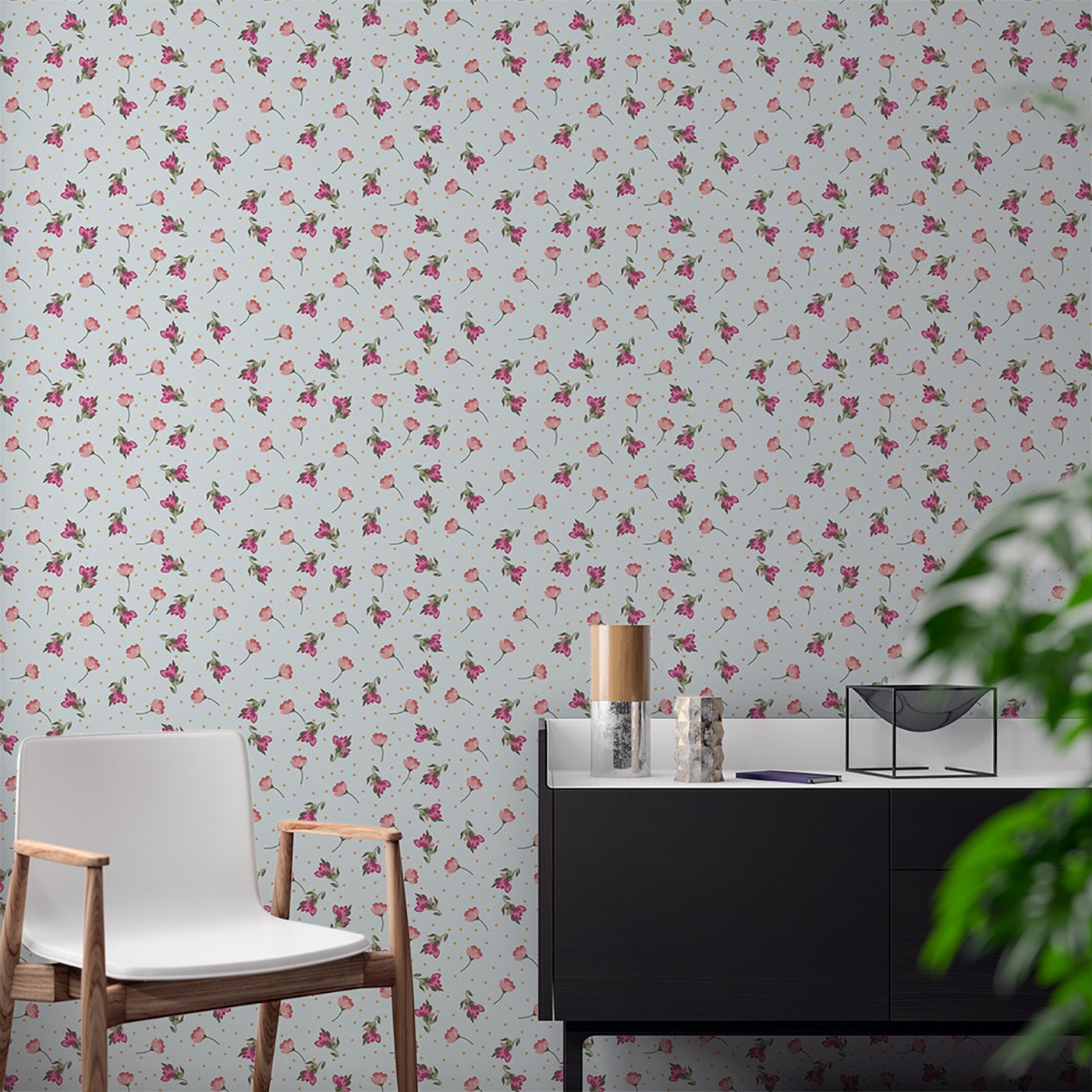 Floral & Leaves Wallpaper WAL1818-F