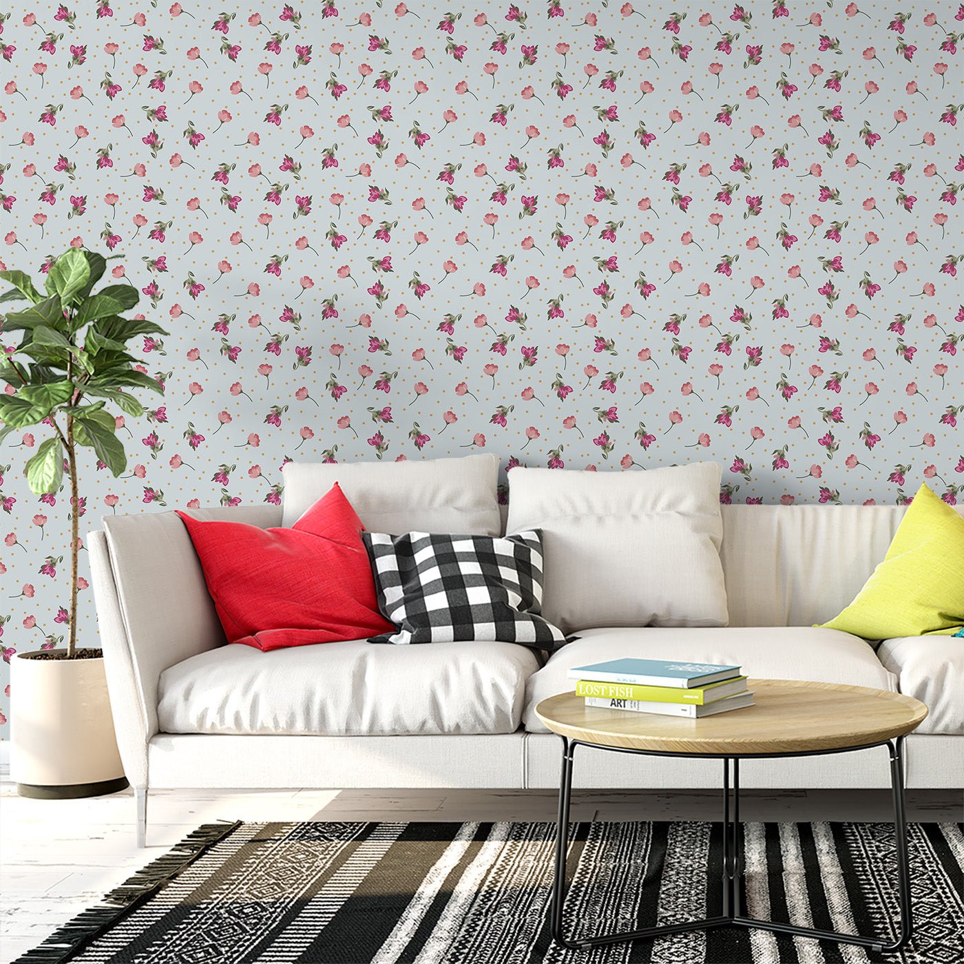 Floral & Leaves Wallpaper WAL1818-F