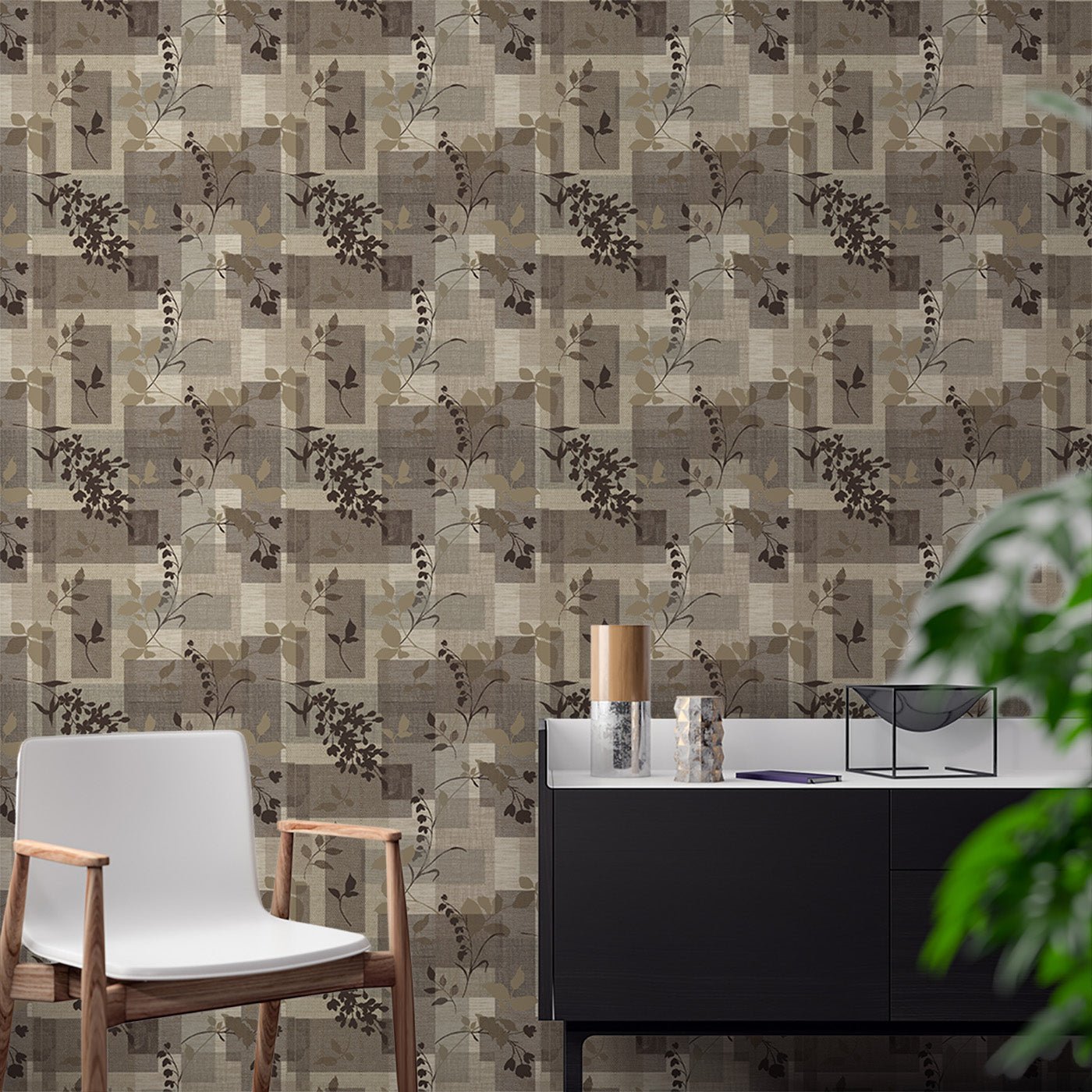 Floral & Leaves Wallpaper WAL1819-F